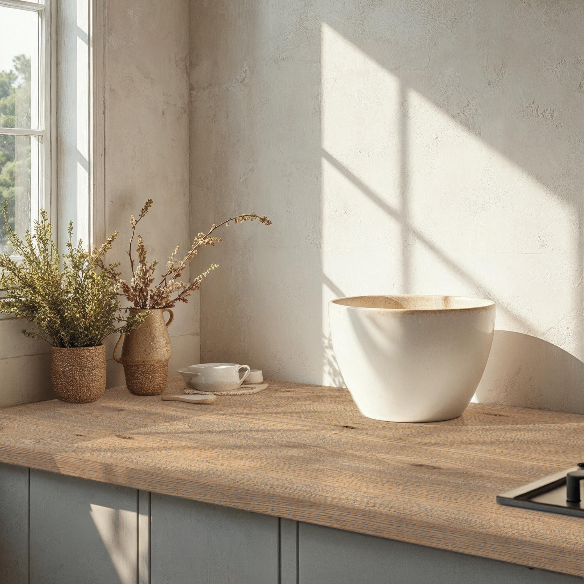 Rolo vinílico adesivo bancada cozinha Oak madeira mate 65cm x 2m natural - 4