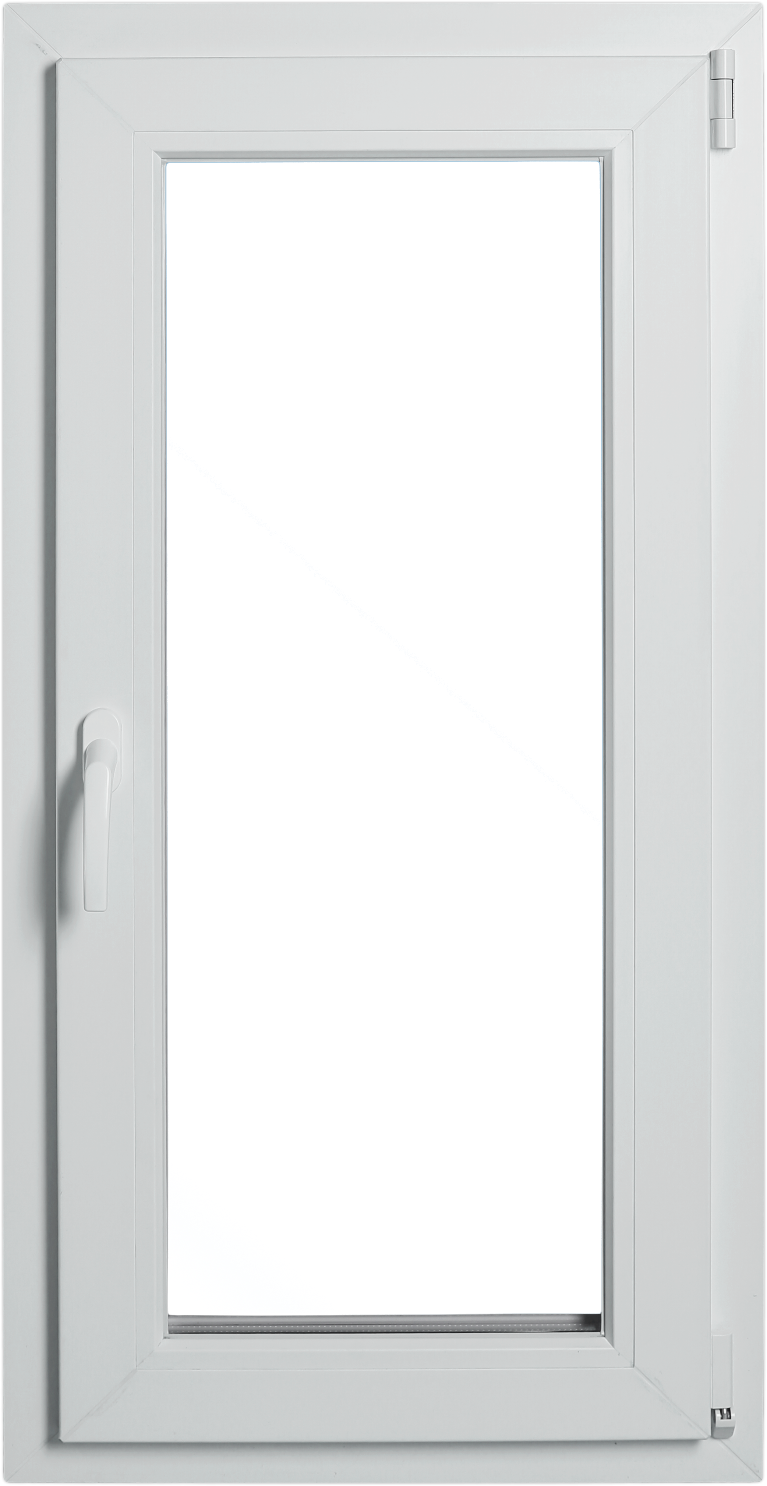Okno PCV 3-szybowe fasadowe MD85 O10 białe 565x1135 mm rozwierno-uchylne prawe