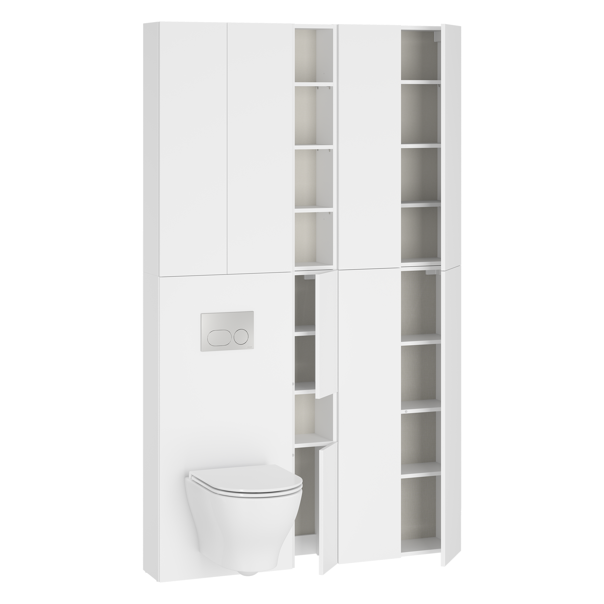 Szafka łazienkowa wisząca otwarta górna Atrato 20x22x100 cm biała Cersanit - 4