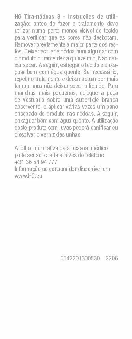 Removedor de manchas tecidos N3 cera, resinas, alcatrão 50 ml HG - 5