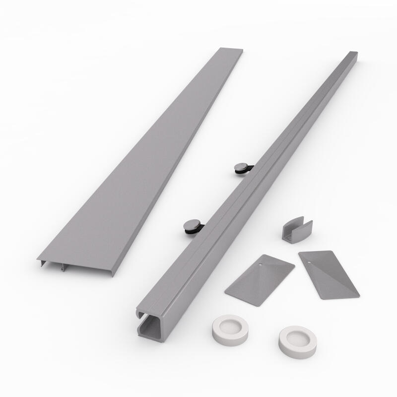 Sistema scorrevole Alu Vetro in alluminio grigio anodizzato per anta in vetro, L 200 x H 12 cm - 8