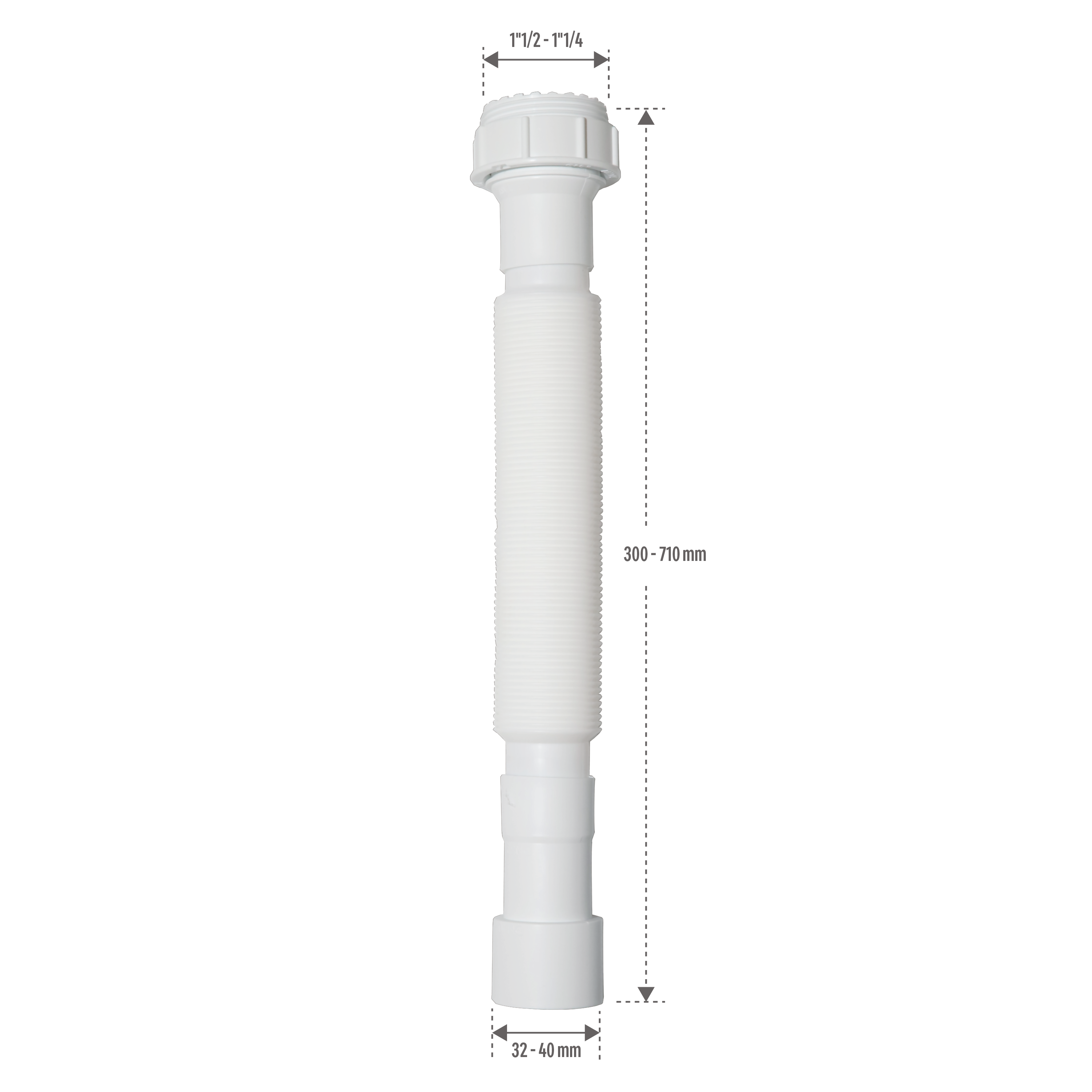 Tubo extensivel EQUATION 1.1/4+1/2 32-40mm branco - 5