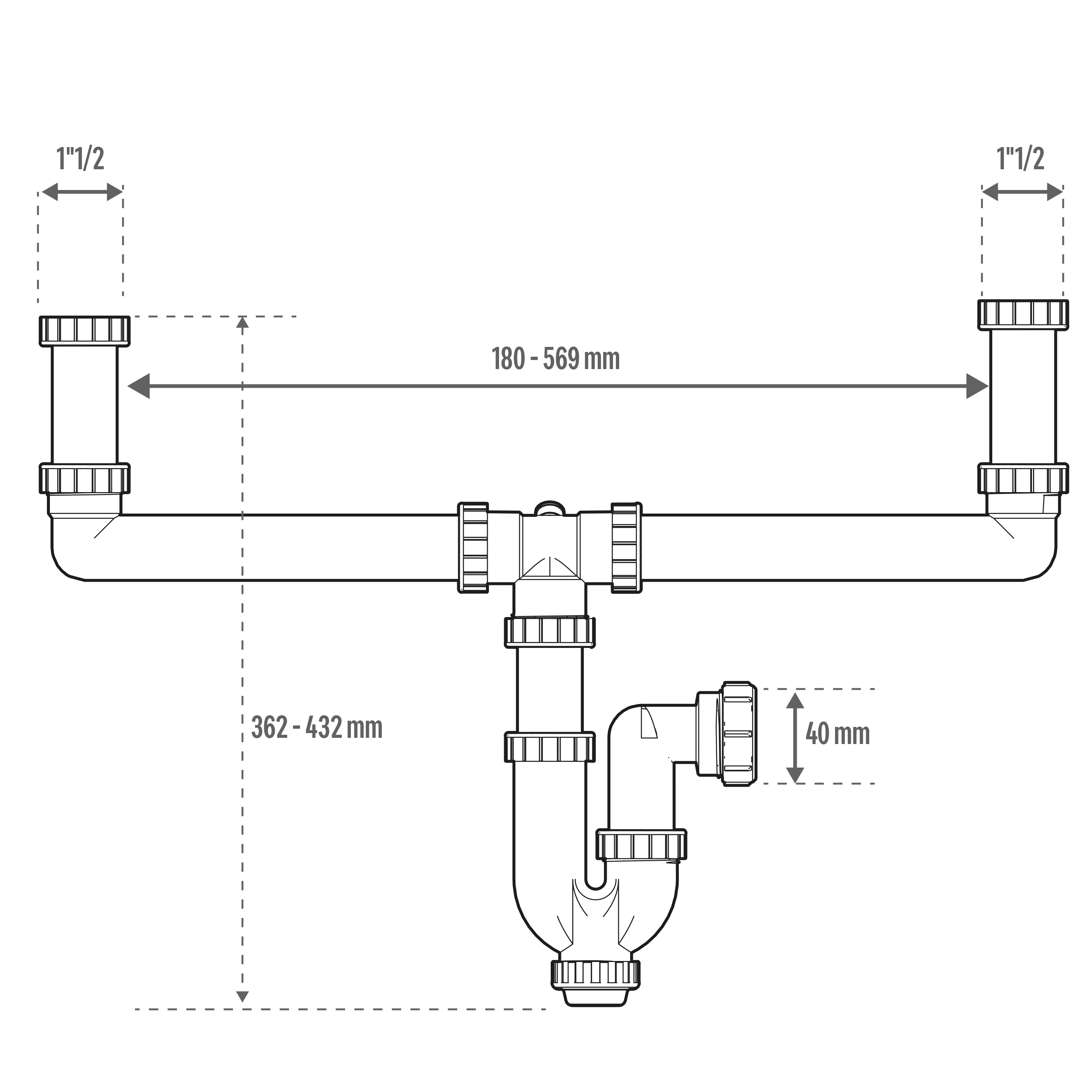 Sifao curvo EQUATION 2 valv 1/2 extensivel d40 - 3