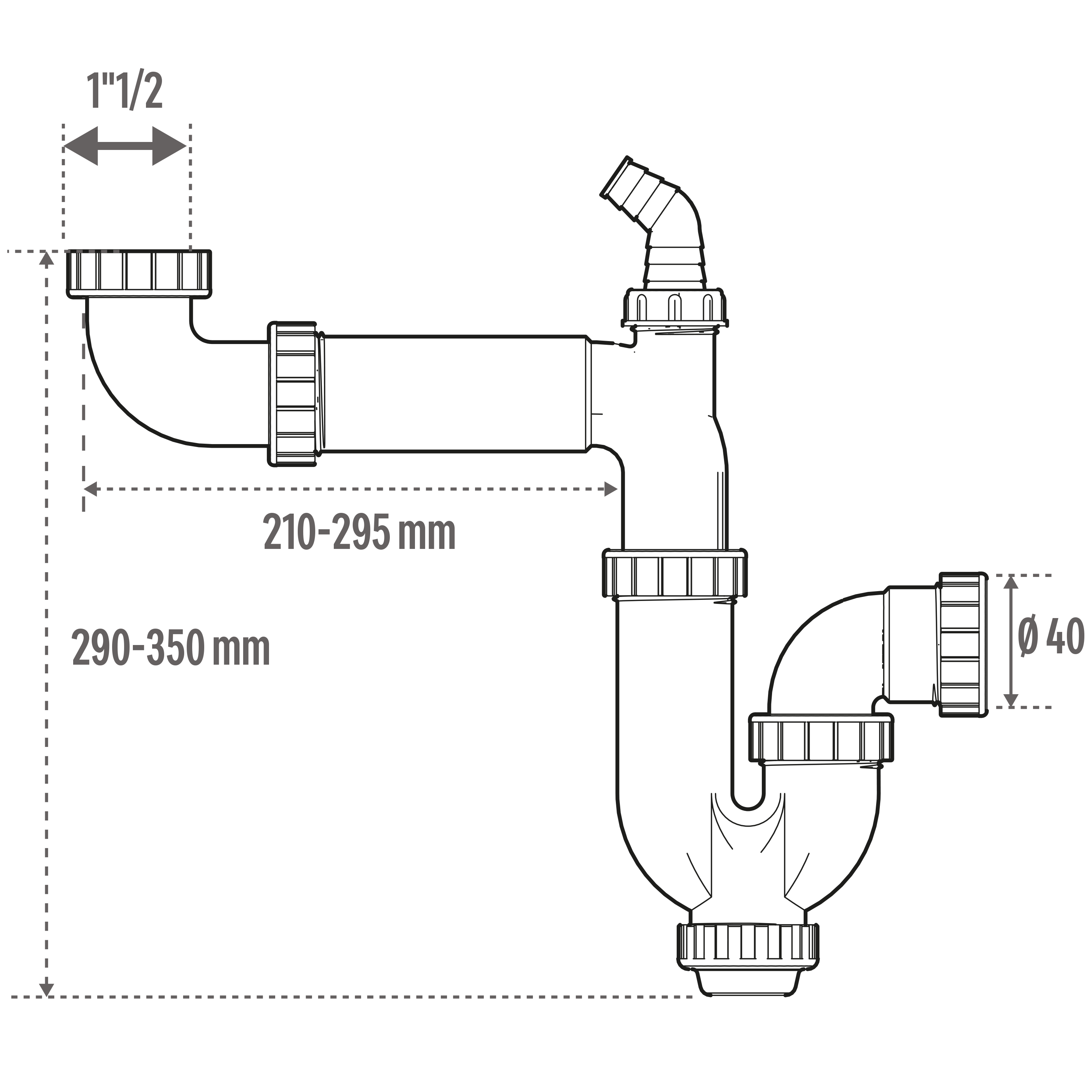 Sifao curvo EQUATION 1 valv 1/2 extensivel 40 - 3