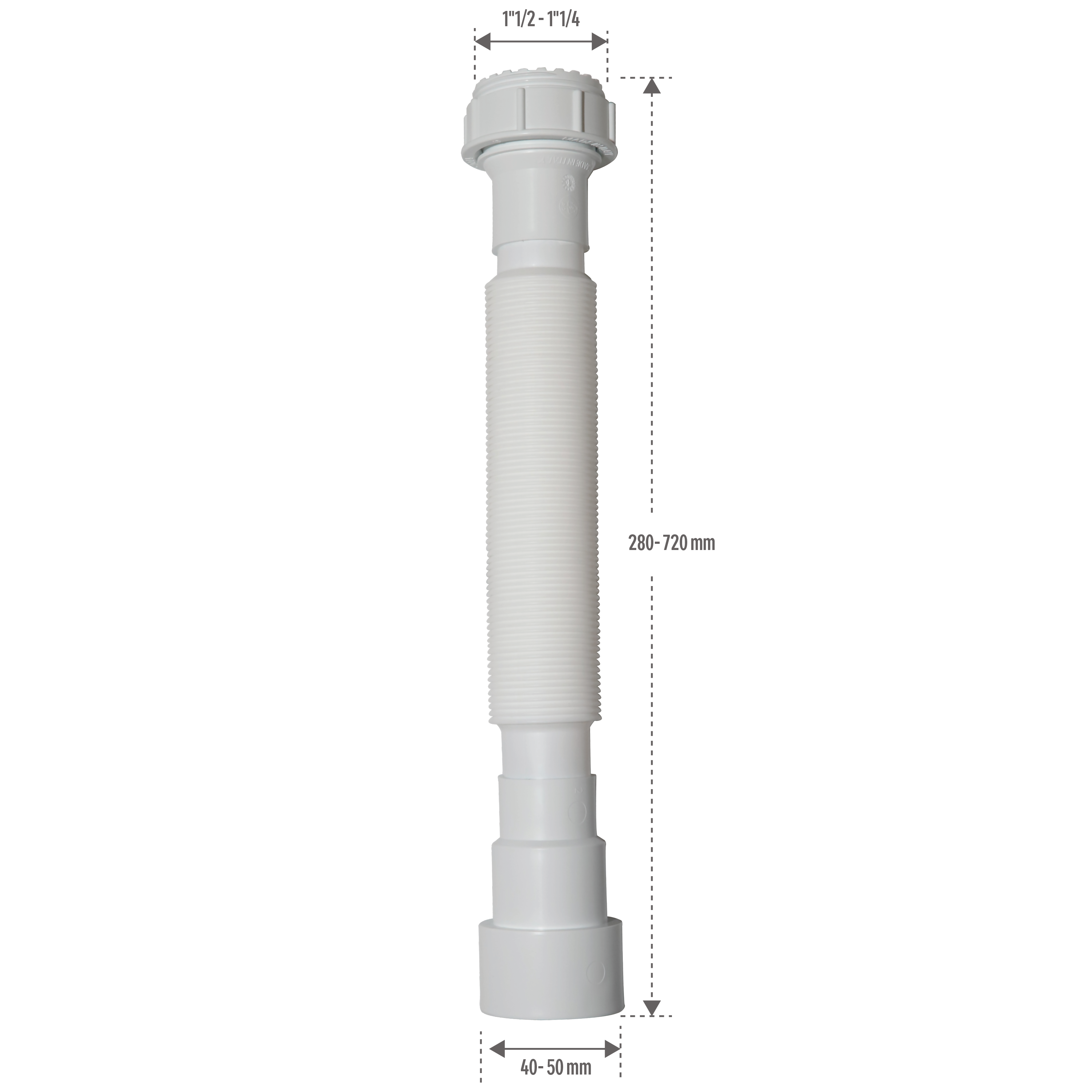 Tubo extensivel EQUATION 1.1/4+1/2 40-50mm branco - 5