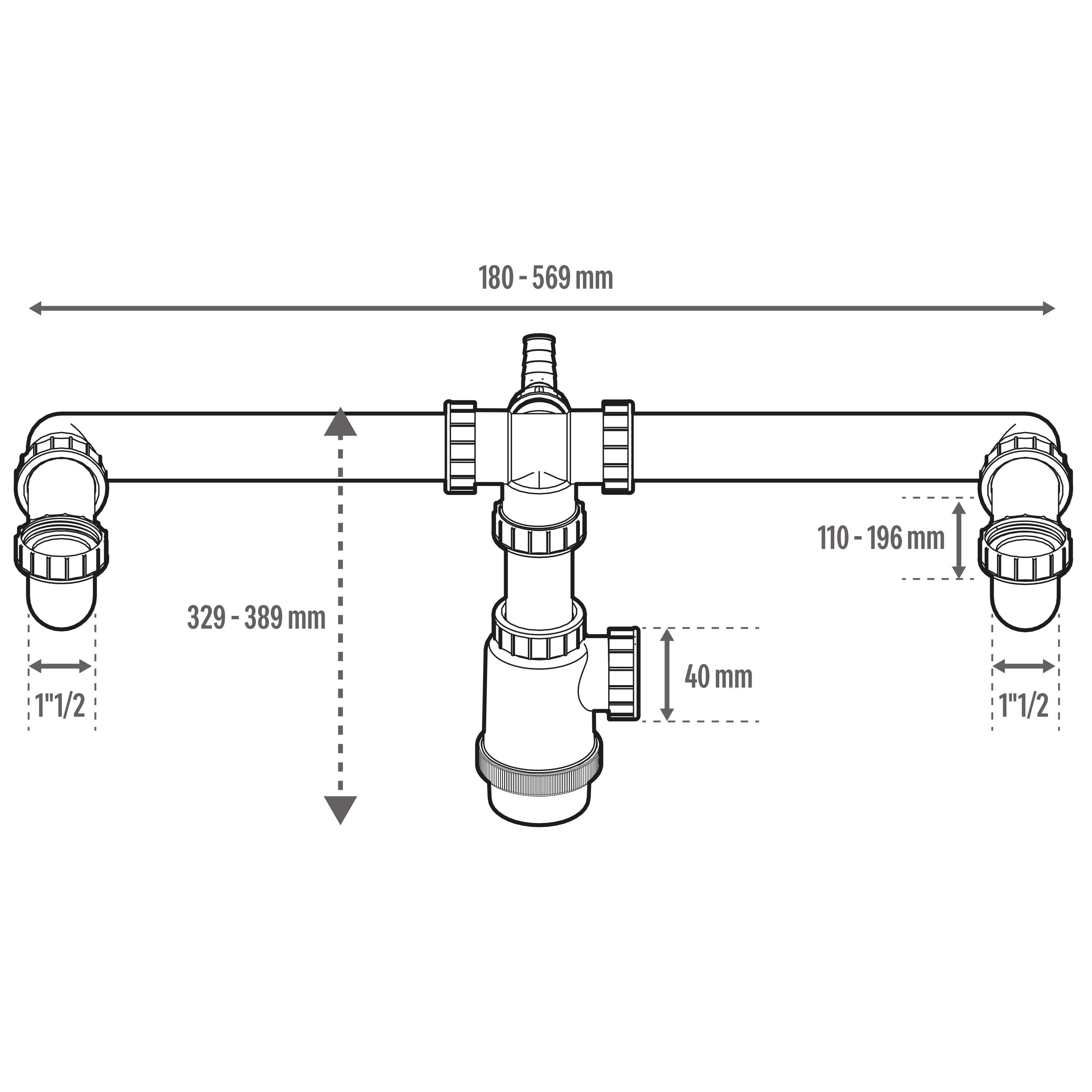 Sifao plastico EQUATION 2 valv 1/2 extensivel - 2