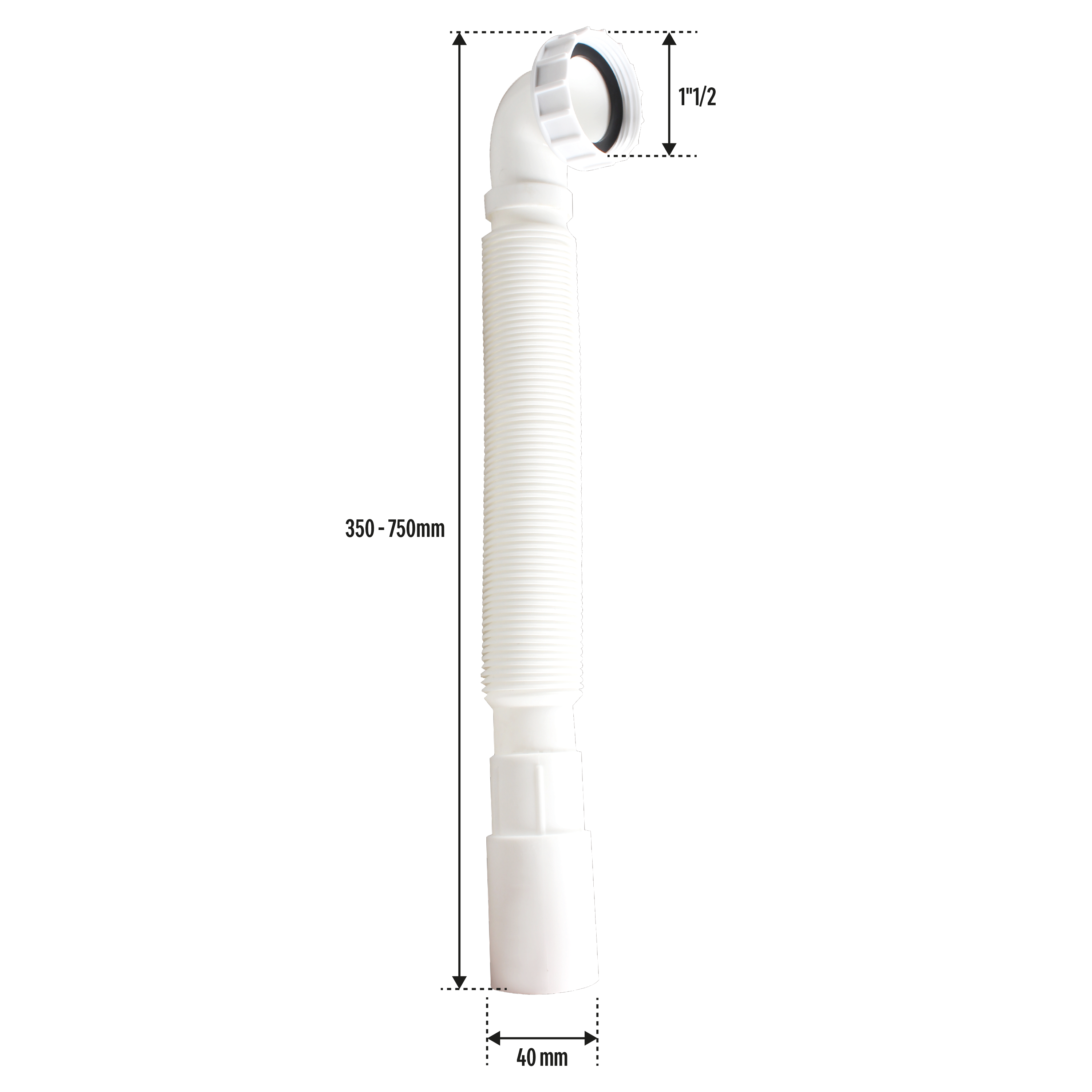 Tubo extensivel curvo EQUATION 1/2 40mm branco - 3