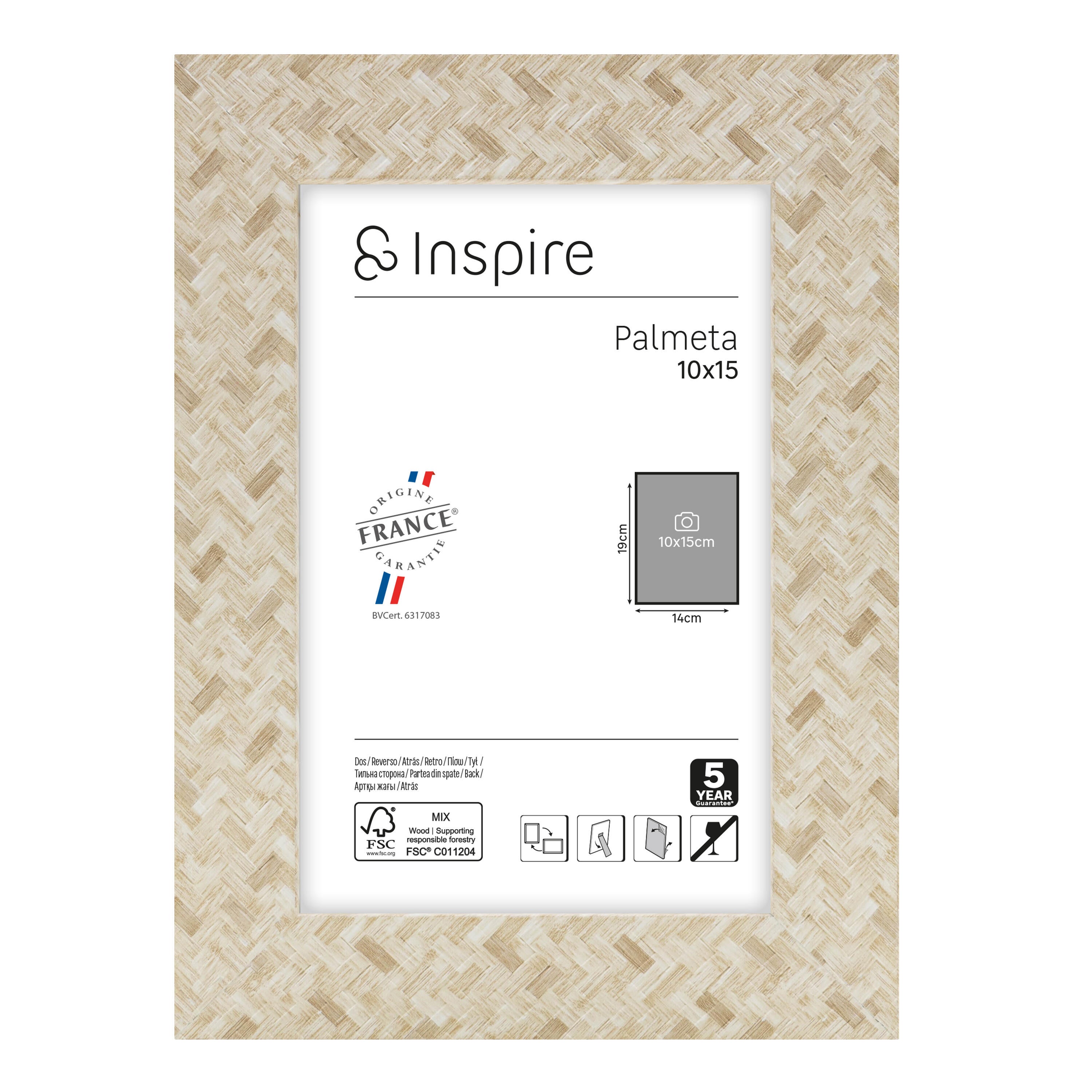 Moldura Palmeta 10X15 cm natural Inspire - 2