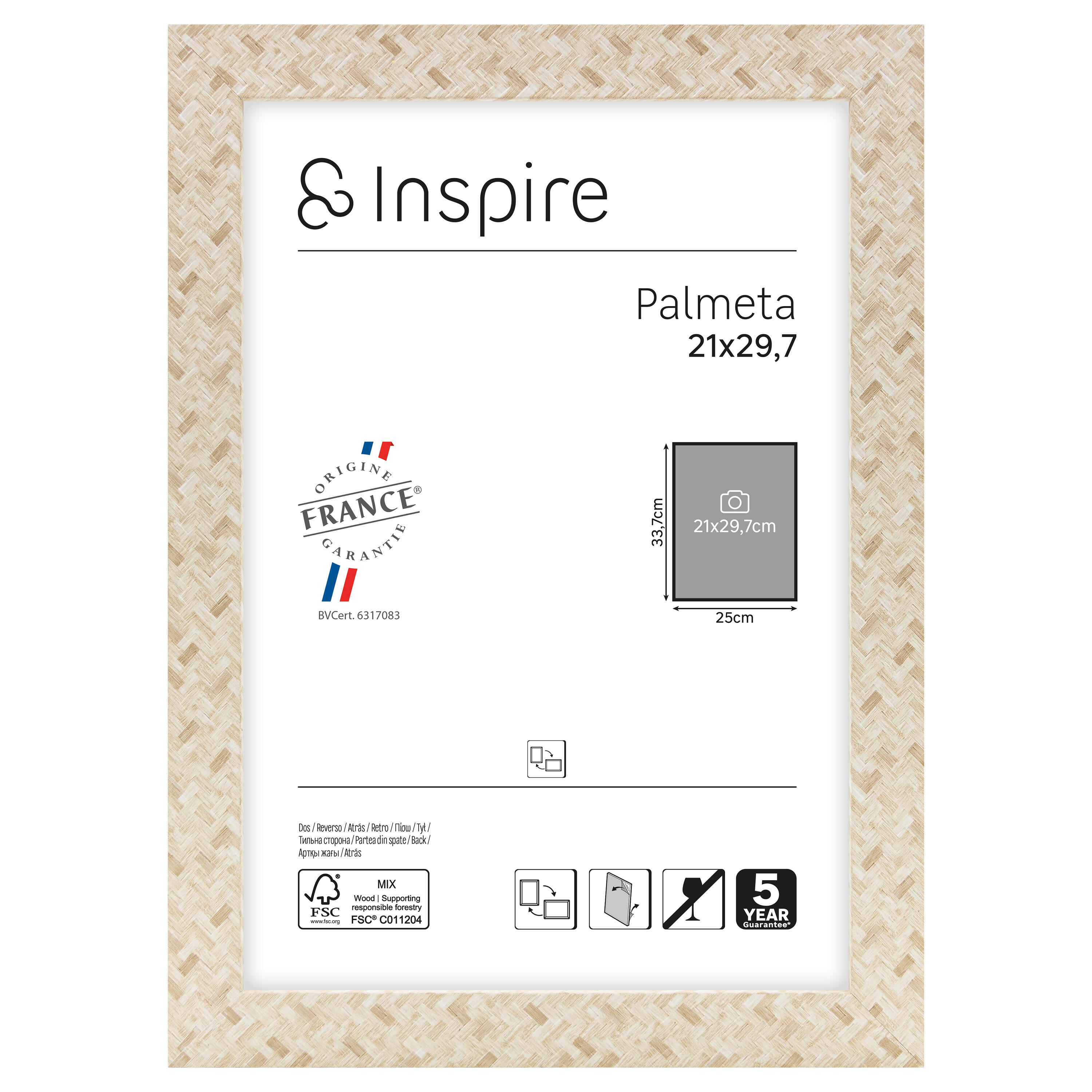 Moldura Palmeta 21X29.7 cm natural Inspire - 2
