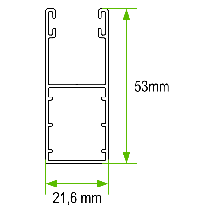 Coulisse volet roulant en alu blanc avec joint Long. 2.20 m - 2