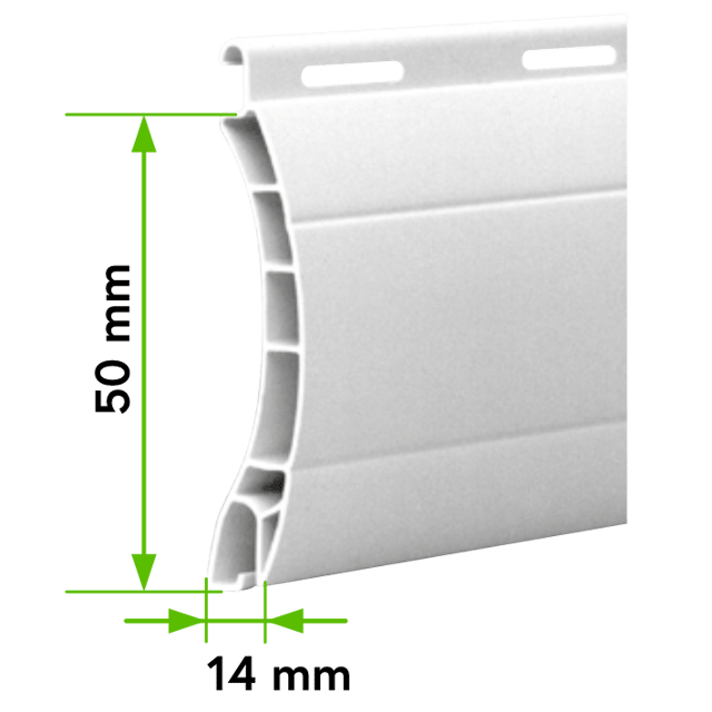 Lot de 4 lames de tablier en PVC blanc Haut. 50 mm, Long. 2.50m