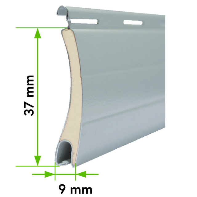 Lot de 4 lames de tablier en alu blanc Haut. 37 mm, Long. 2.50 m
