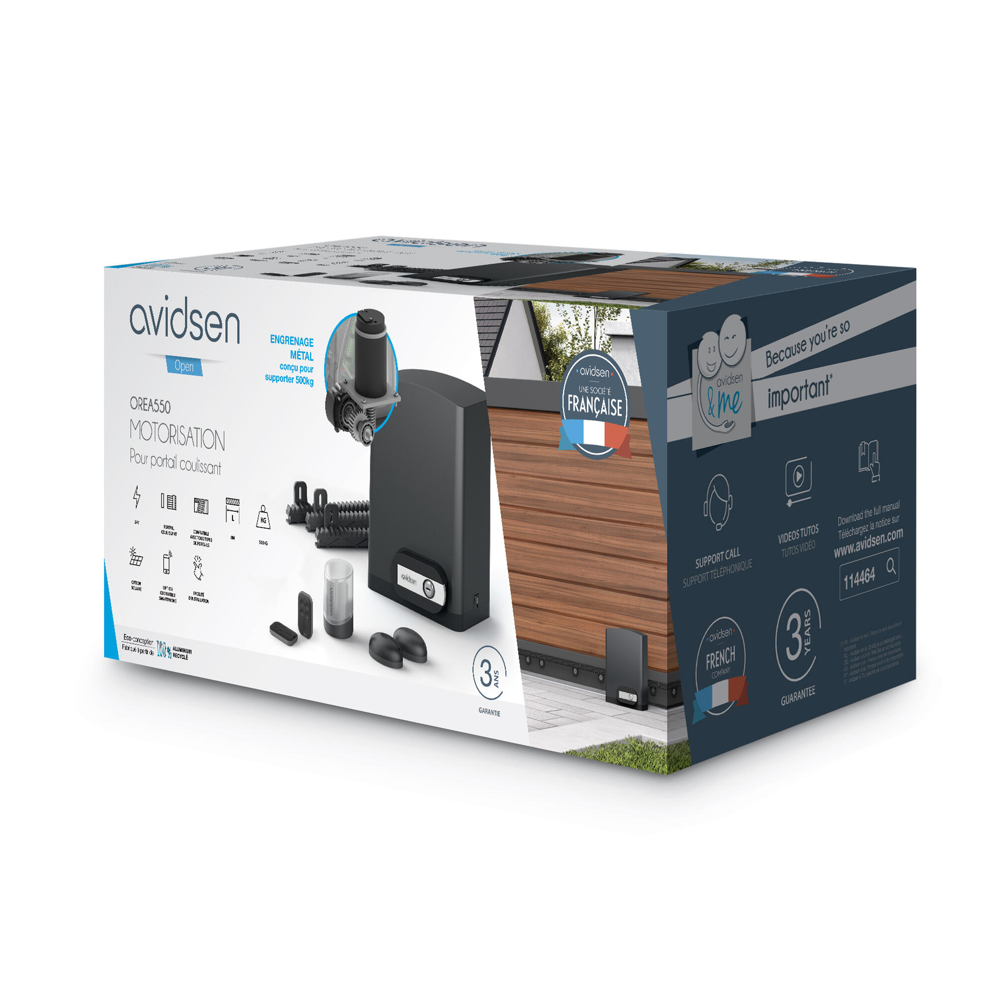 Motorisation de portail coulissant AVIDSEN orea 550 - 7