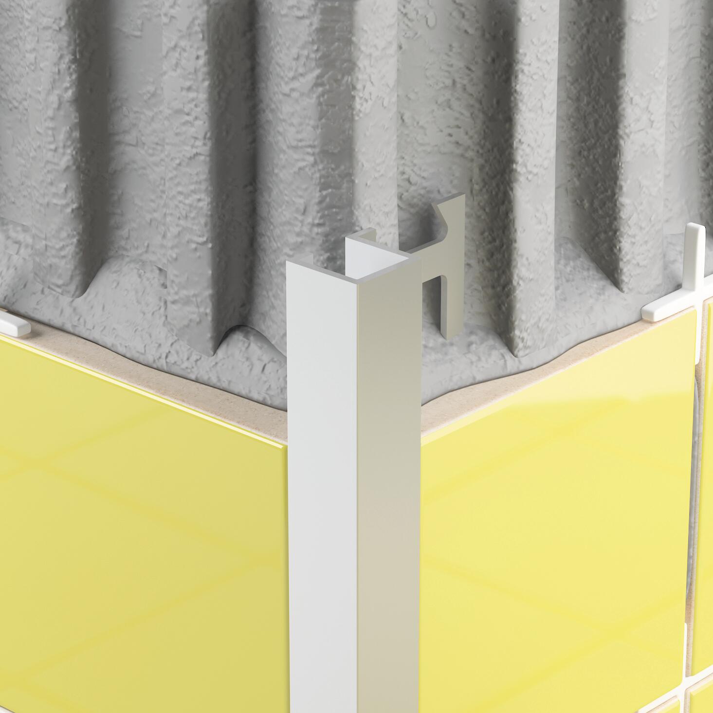 Profilo angolare esterno quadrato in alluminio elettrolucidato argento lucido Sp 10mm x L 1 cm x L 2.5 m - 5