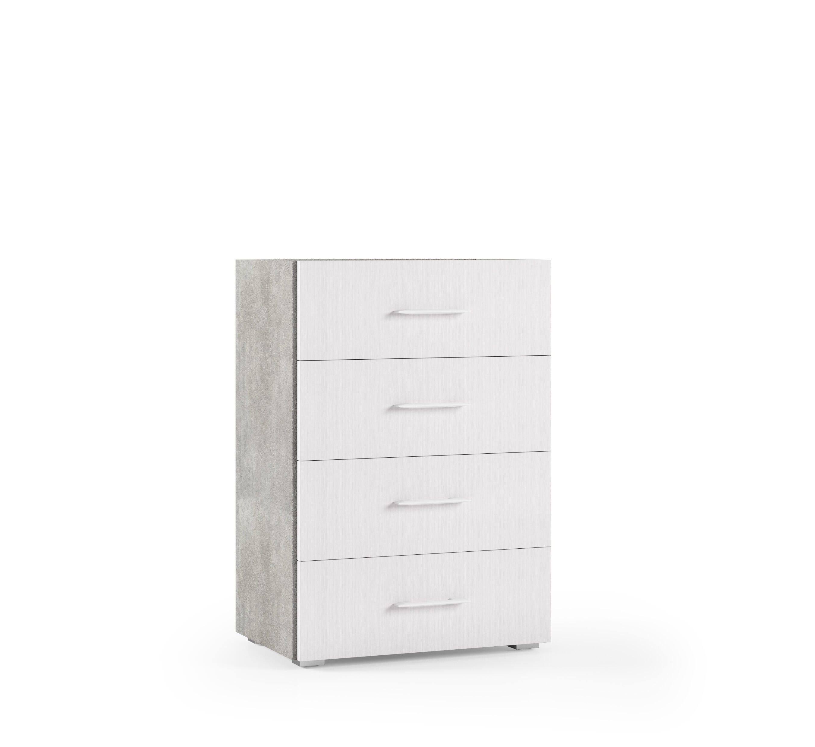 Cassettiera a colonna 4 cassetti, L 60 x P 87 x H 41 cm bianco - 5