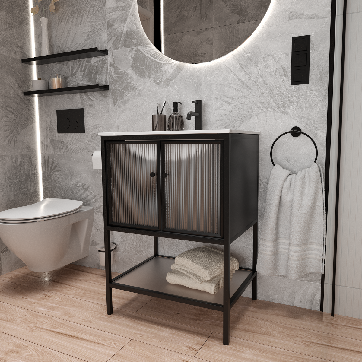 Przycisk spłukujący do stelaża czarny Circle Ravak - 4