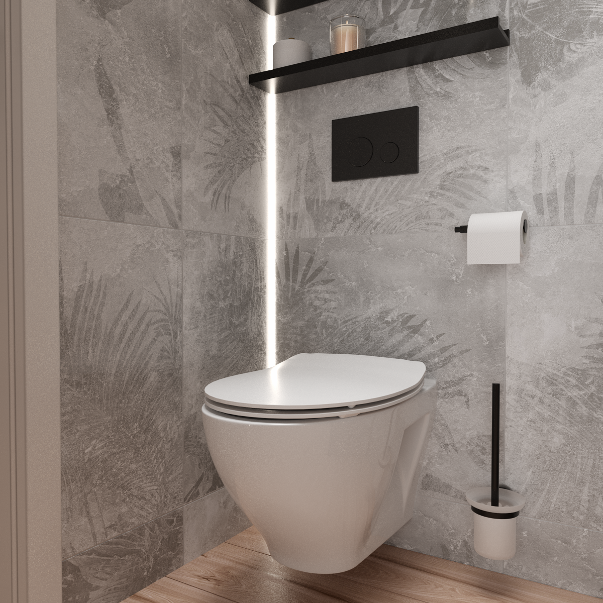 Przycisk spłukujący do stelaża czarny Circle Ravak - 2