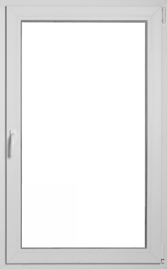 Okno PCV 3-szybowe fasadowe MD85 O30 białe 865x1435 mm rozwierno-uchylne prawe