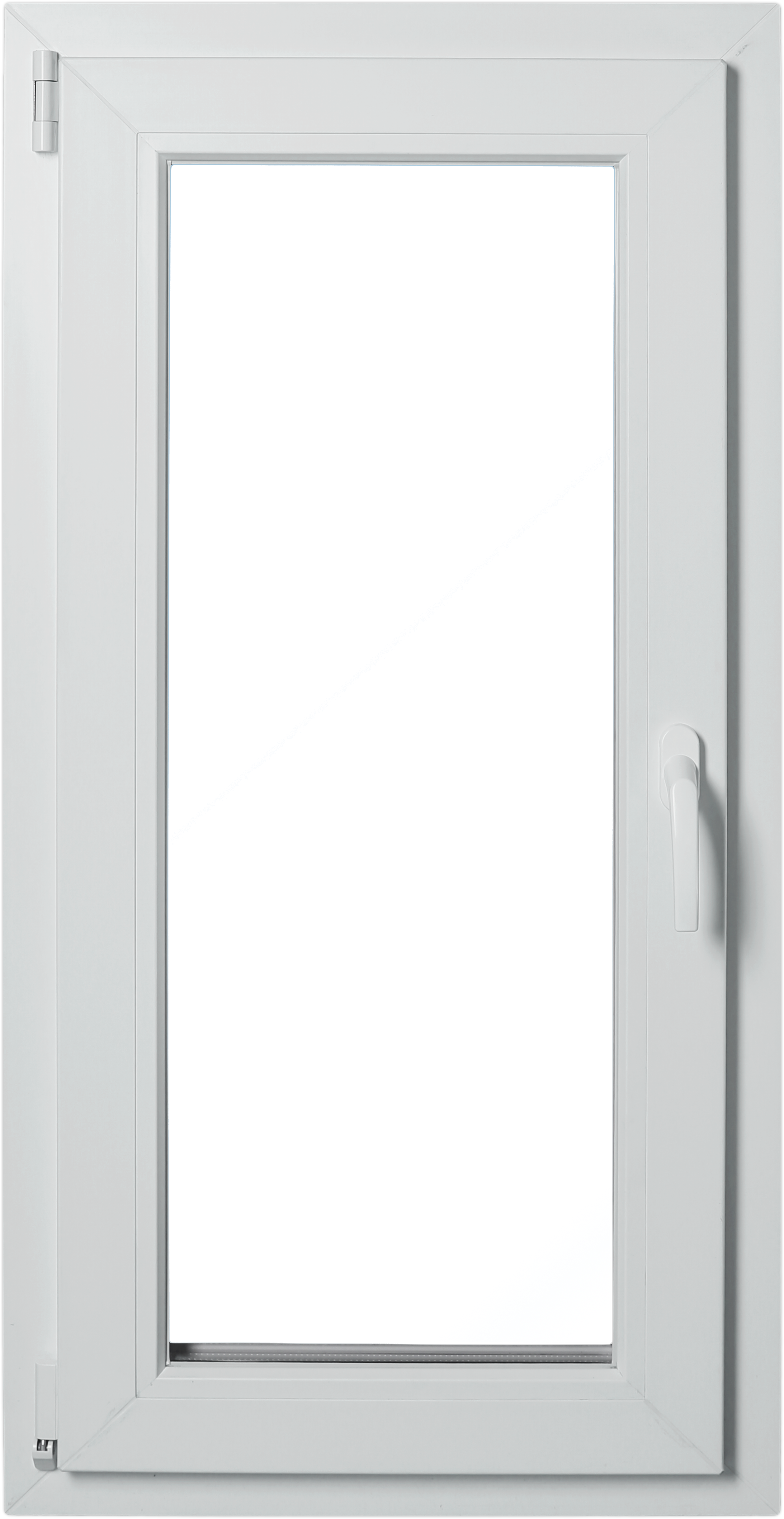 Okno PCV 3-szybowe fasadowe MD85 ANTR03 O11 antracytowe 565x1135 mm rozwierno-uchylne lewe