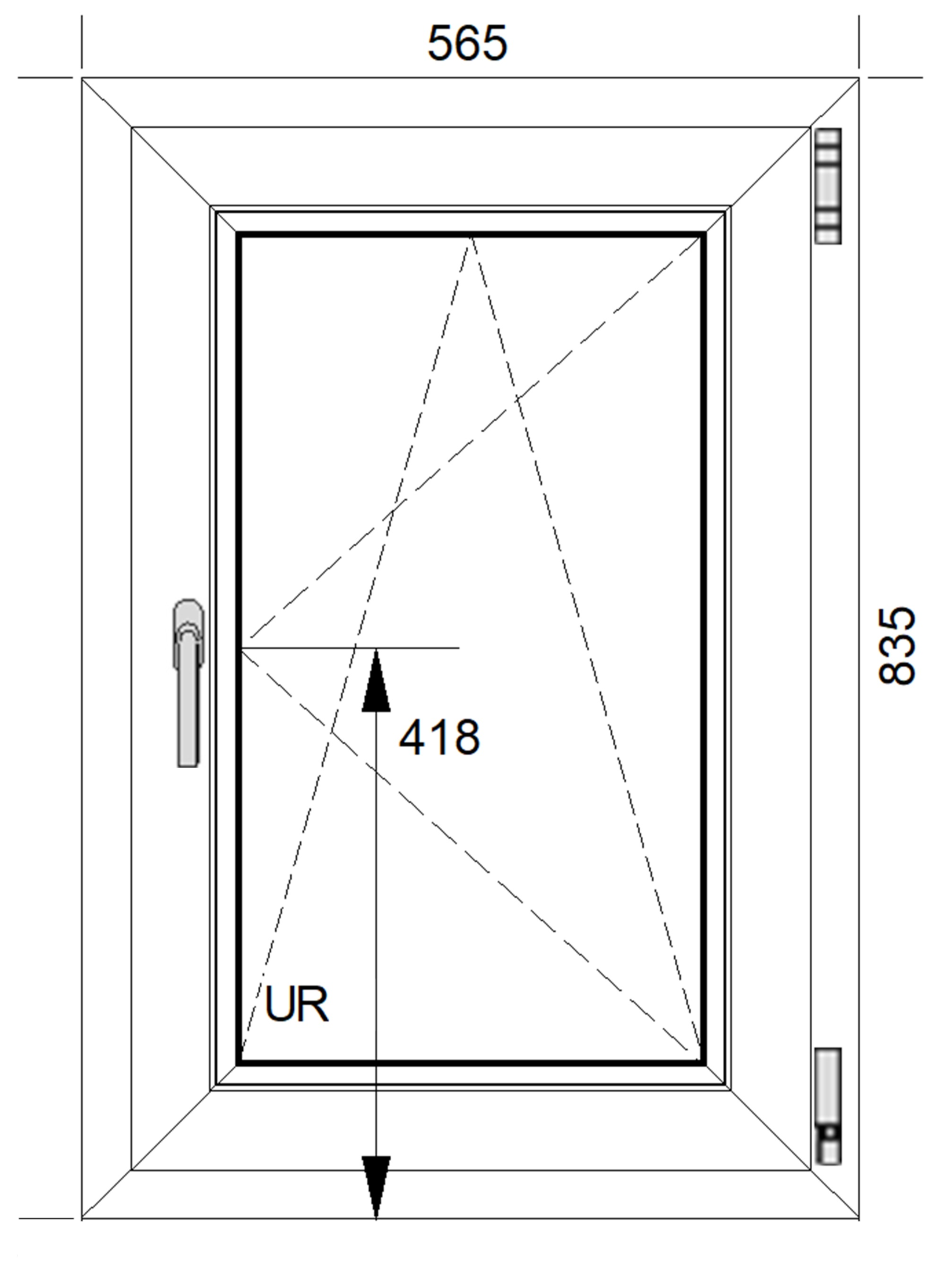 Okno PCV 3-szybowe fasadowe MD85 O4 białe 565x835 mm rozwierno-uchylne lewe - 2