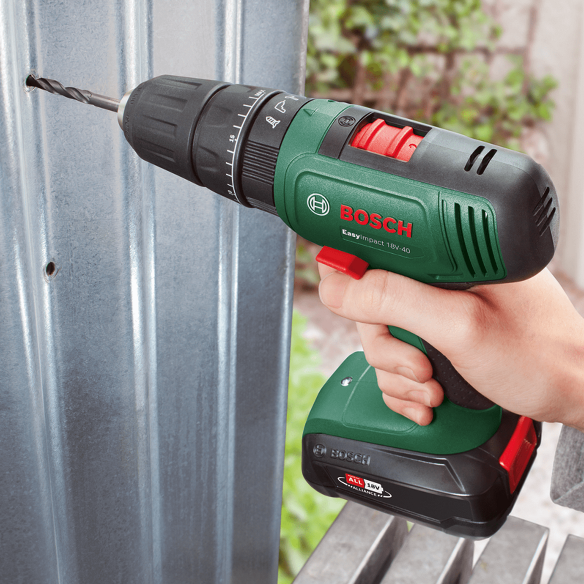 Wiertarko-wkrętarka akumulatorowa z udarem Bosch EasyImpact 18V-40 2x2Ah - 0