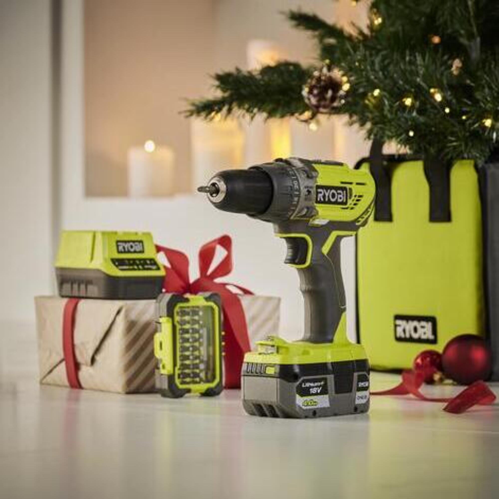 Wiertarko-wkrętarka udarowa akumulatorowa 18V 50Nm 1x4Ah + zestaw akcesoriów RYOBI - 0