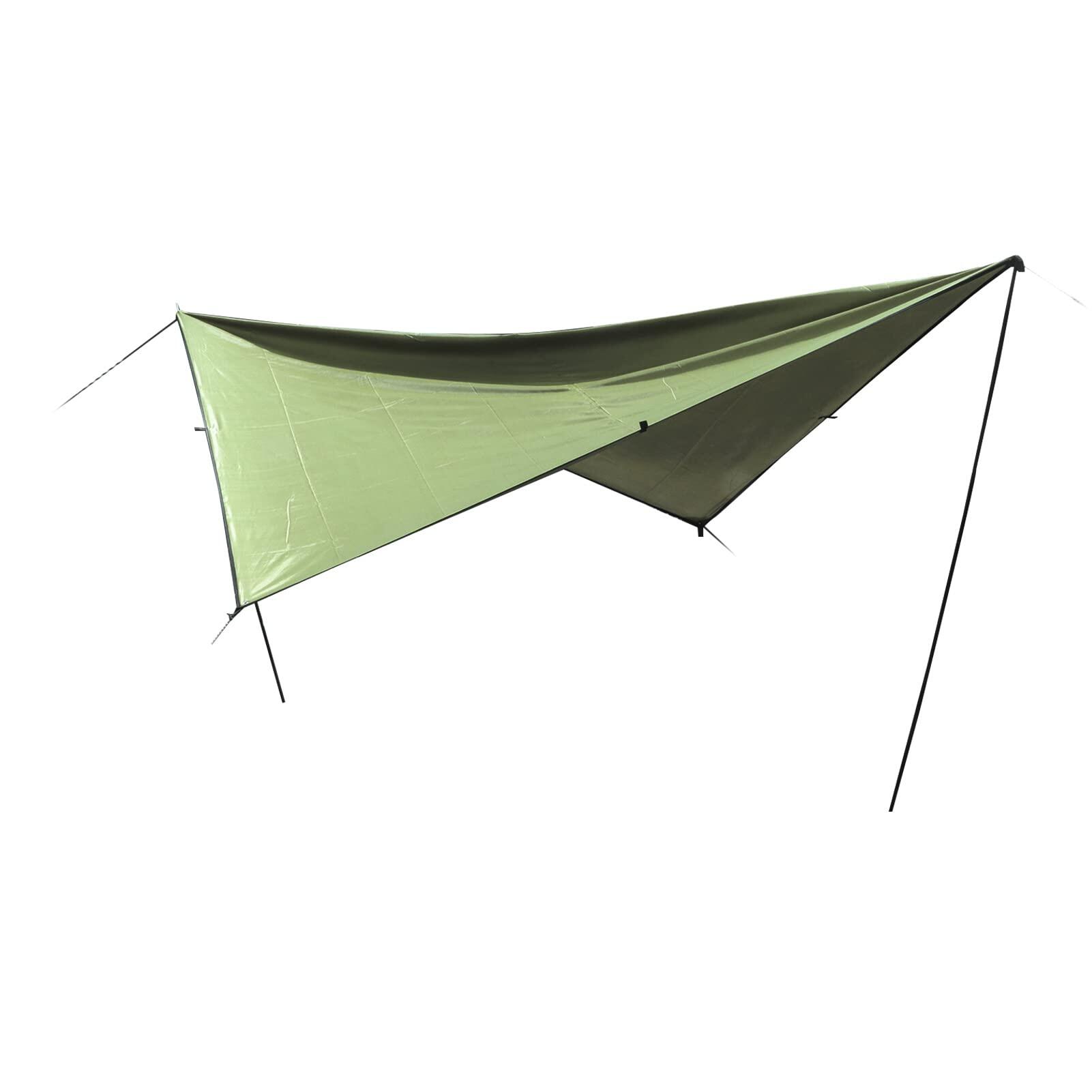 Tarp Da Campeggio Impermeabile 300x400 Cm, Telone In Poliestere 210T Con Protezione UV, Occhielli E Picchetti, Multiuso Per Picnic E Spiaggia