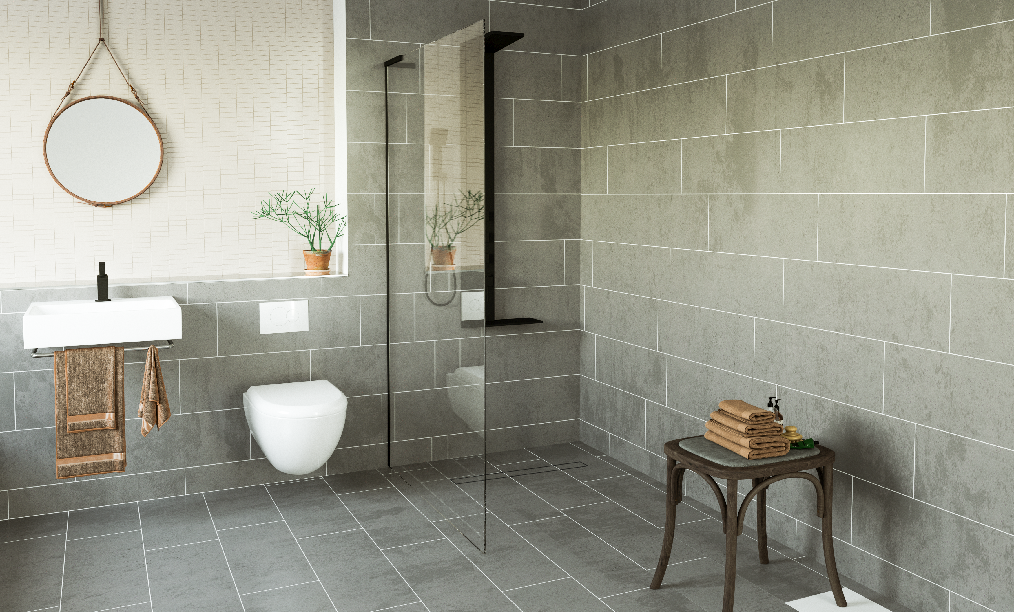 Kabina Walk-in Pure 100x200 transparentna profil czarny Durasan - 3