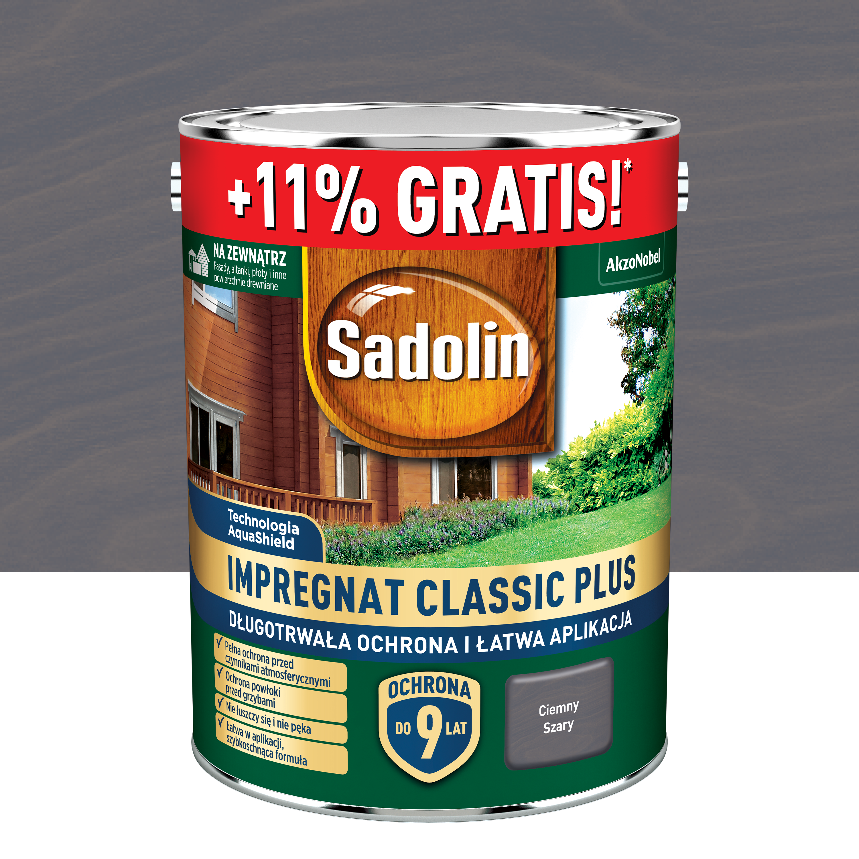 Impregnat do drewna Classic Plus ciemny szary 5 l Sadolin
