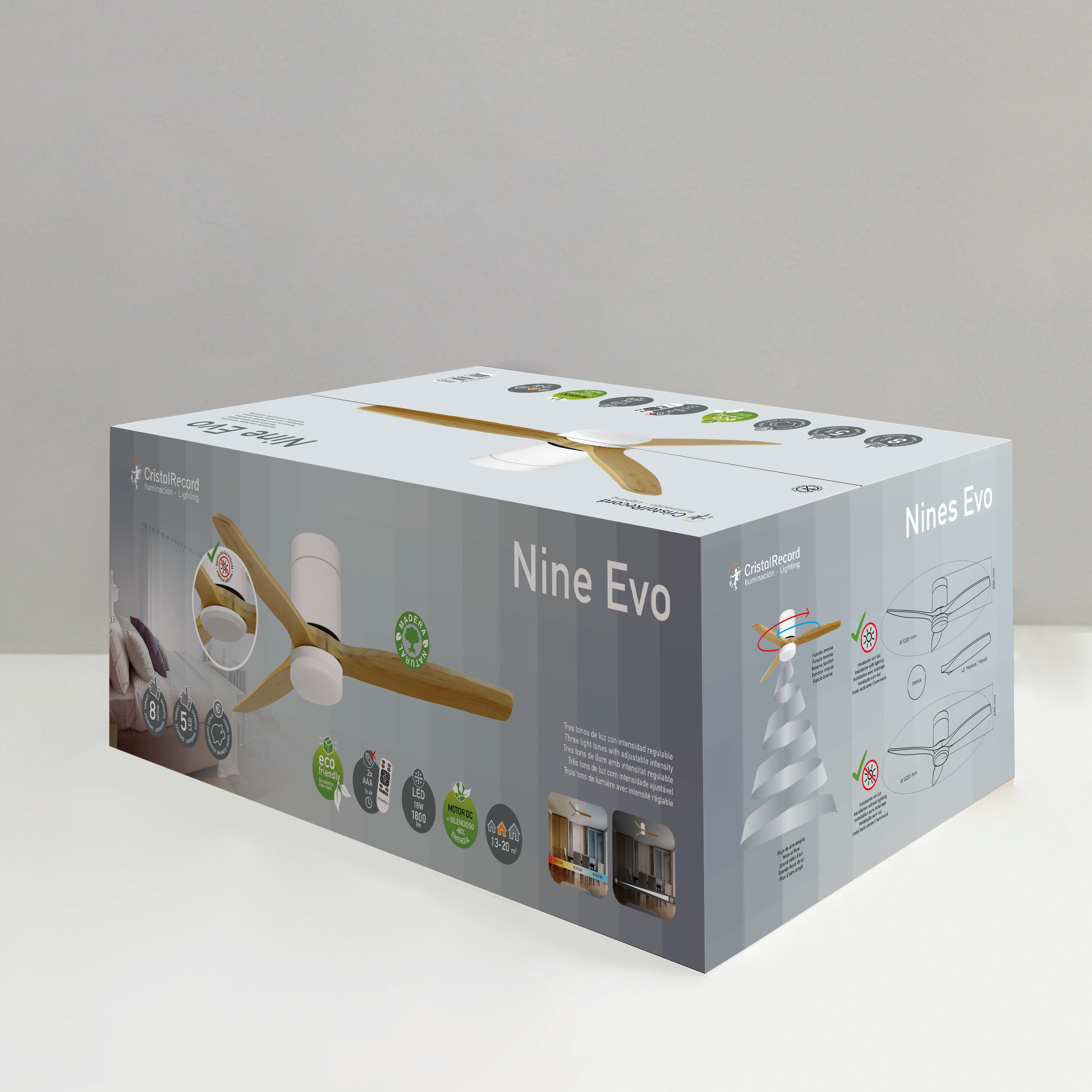 Ventoinha de teto com lâminas com fonte de luz 3 pás 122 CM LED 1800 lm branco 85-858-20-102 - 9