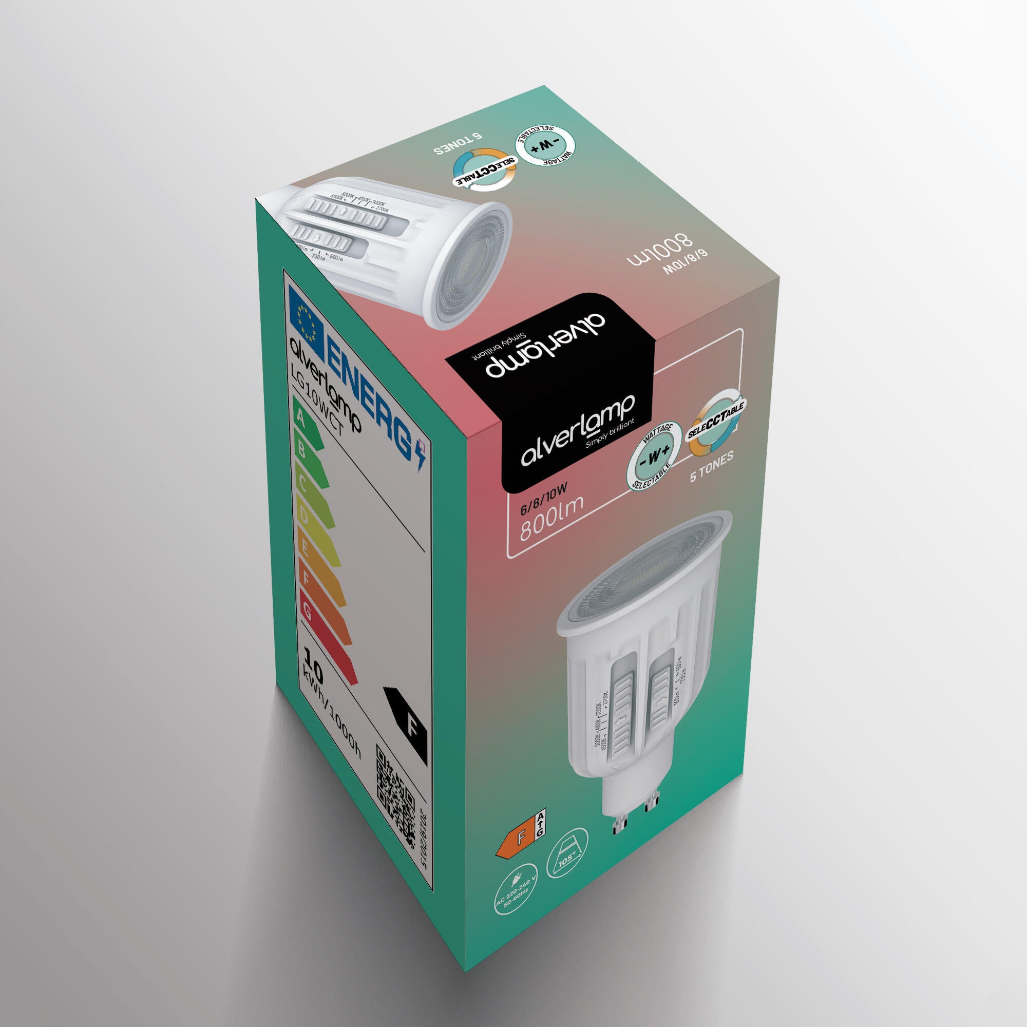 Bombilla LED GU10 forma ovalada 1000 lúmenes 6W CCT 2700K-6500K clase energética D - 2