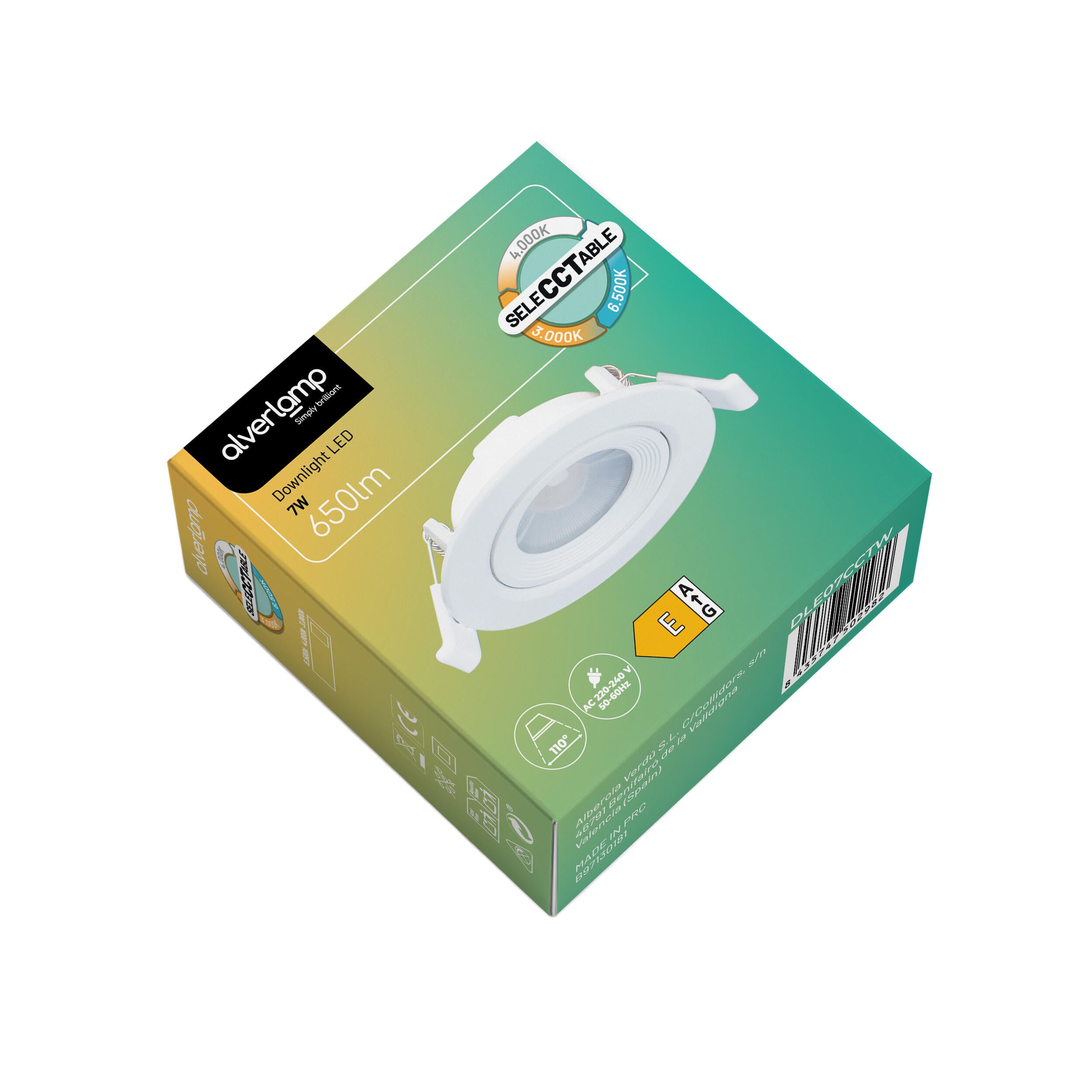 Downlight LED empotrable ALVERLAMP blanco redondo ø9 cm 650 luz CCT 3000K-6500KK IP20 - Foco LED empotrado para techos - 5