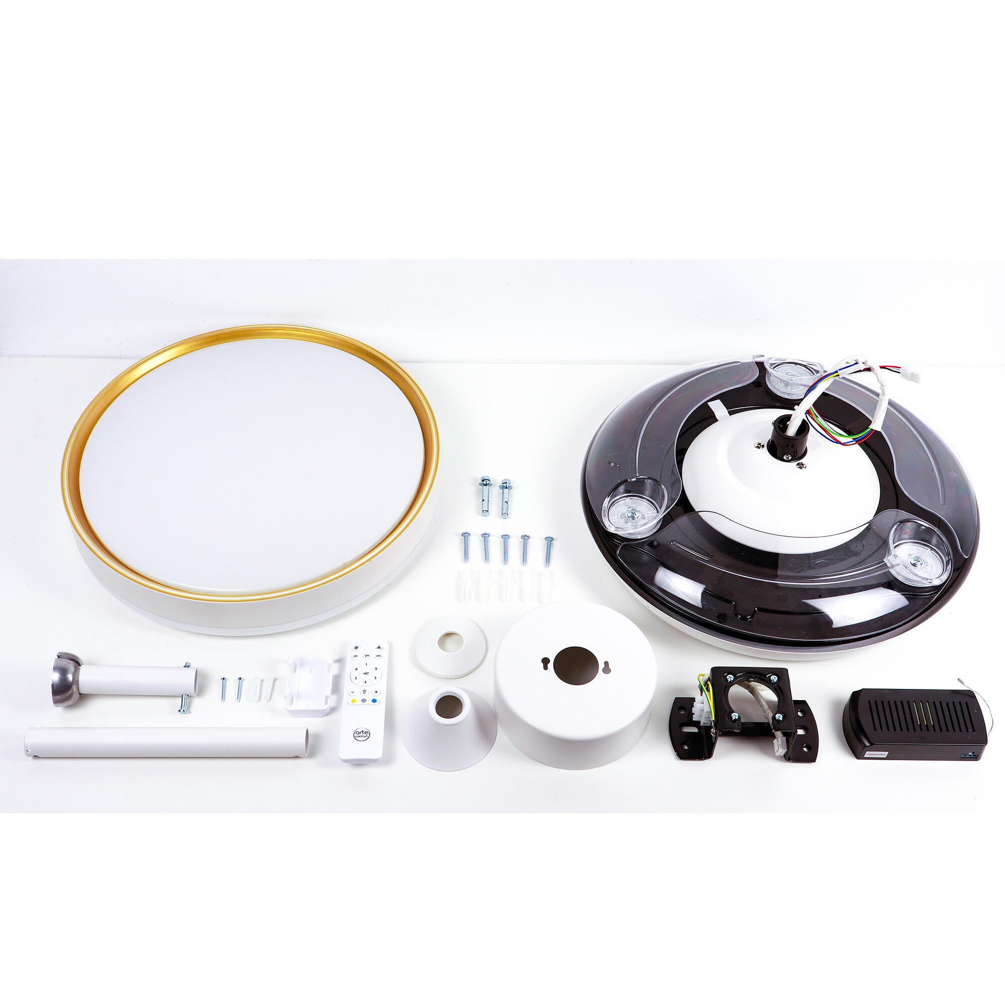 Ventilador de techo con luz silencioso DC Arte Confort Selas S blanco 91 cm - 3