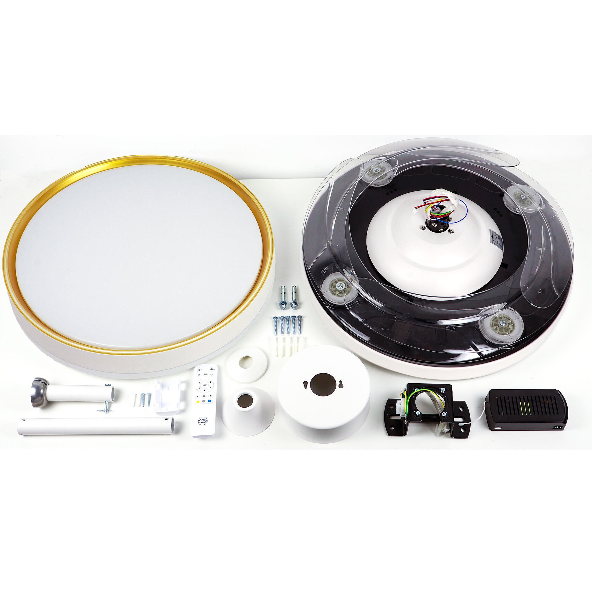 Ventilador de techo con luz silencioso DC Arte Confort Selas L blanco 122 cm - 3