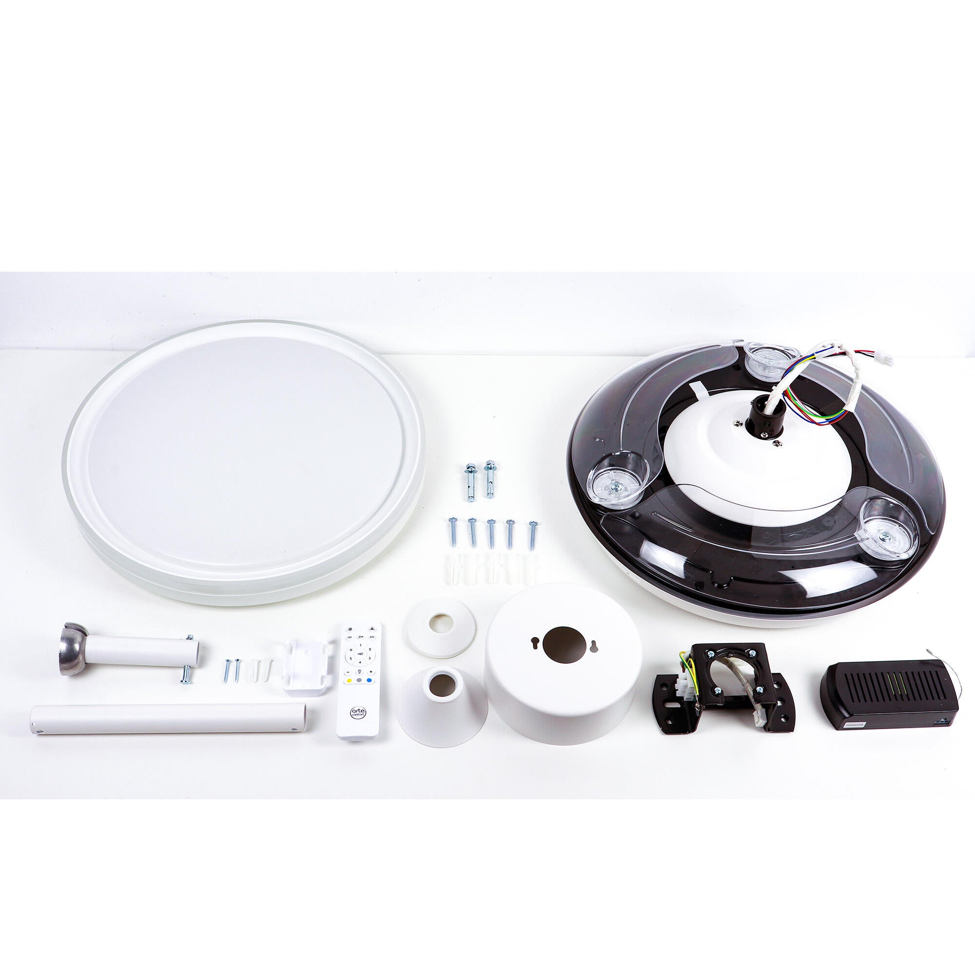 Ventilador de techo con luz silencioso DC 22W con mando ø91 cm Notus ARTE CONFORT blanco luz CCT 3 aspas retráctiles tipo lámpara| 6 velocidades| modo verano/invierno| temporizador| brisa| recomendado para <13m² - 3