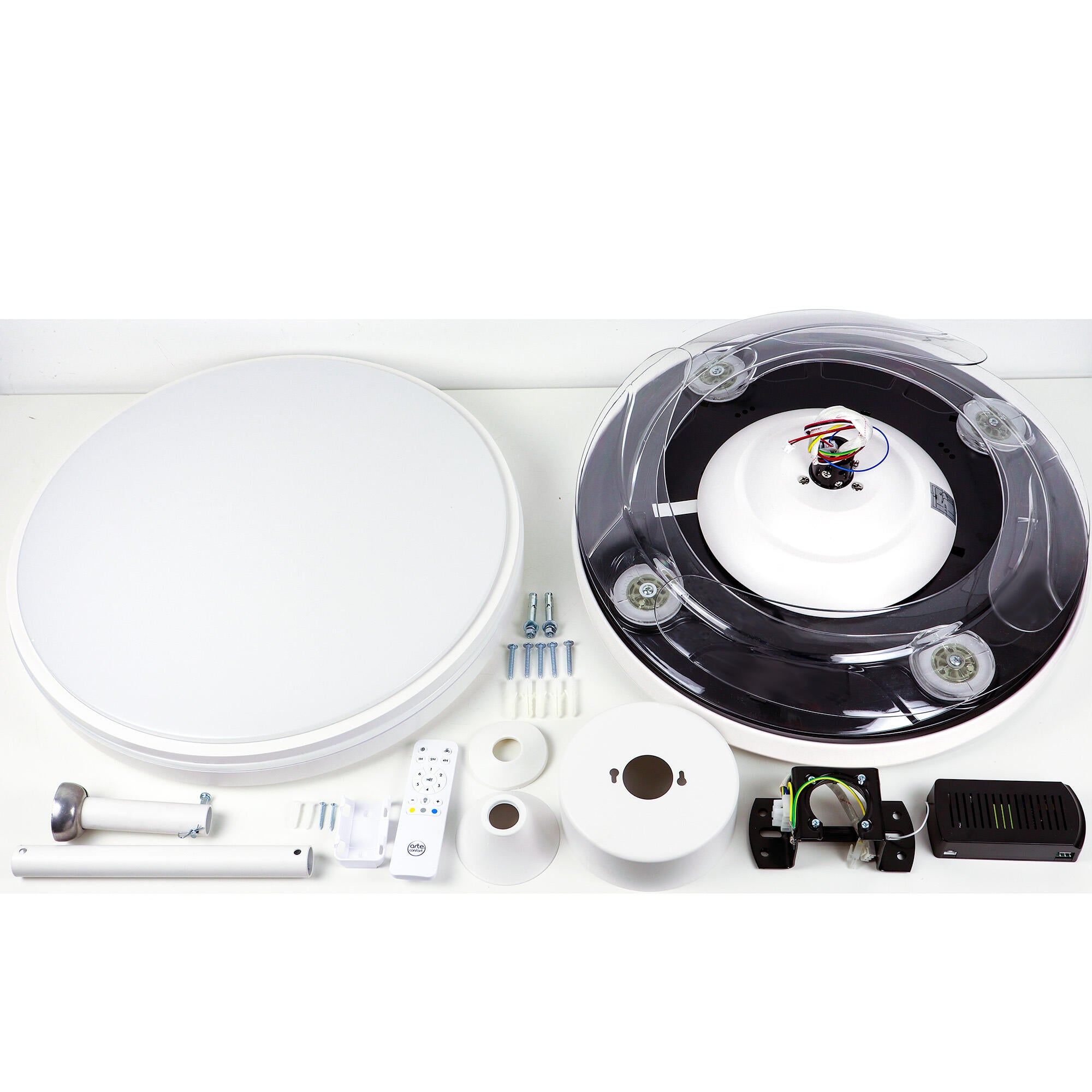 Ventilador de techo con luz silencioso DC 30W con mando ø122 cm Mifa ARTE CONFORT blanco luz CCT 4 aspas retráctiles tipo lámpara| 6 velocidades| modo verano/invierno| brisa| temporizador| recomendado de 13 a 20m² - 3