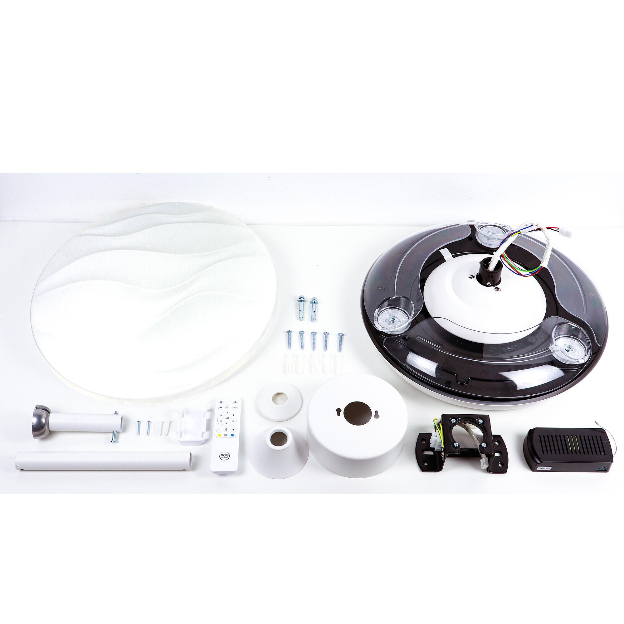 Ventilador de techo con luz silencioso DC 22W con mando ø91 cm Hyla ARTE CONFORT blanco luz CCT 3 aspas retráctiles tipo lámpara| 6 velocidades| modo verano/invierno| temporizador| brisa| recomendado para <13m² - 3
