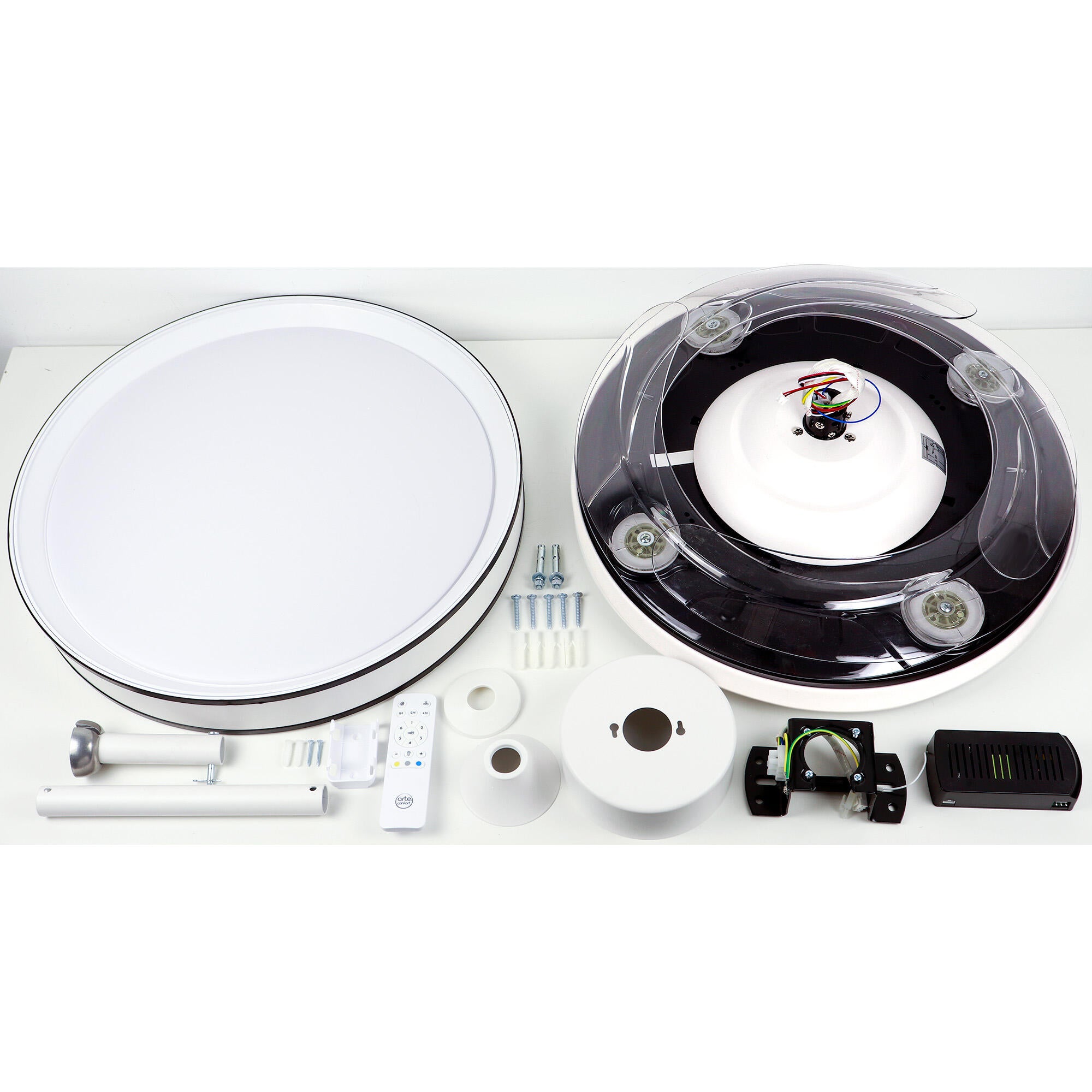 Ventilador de techo con luz silencioso DC Arte Confort Dube L Blanco/Negro blanco/negro 122 cm - 3