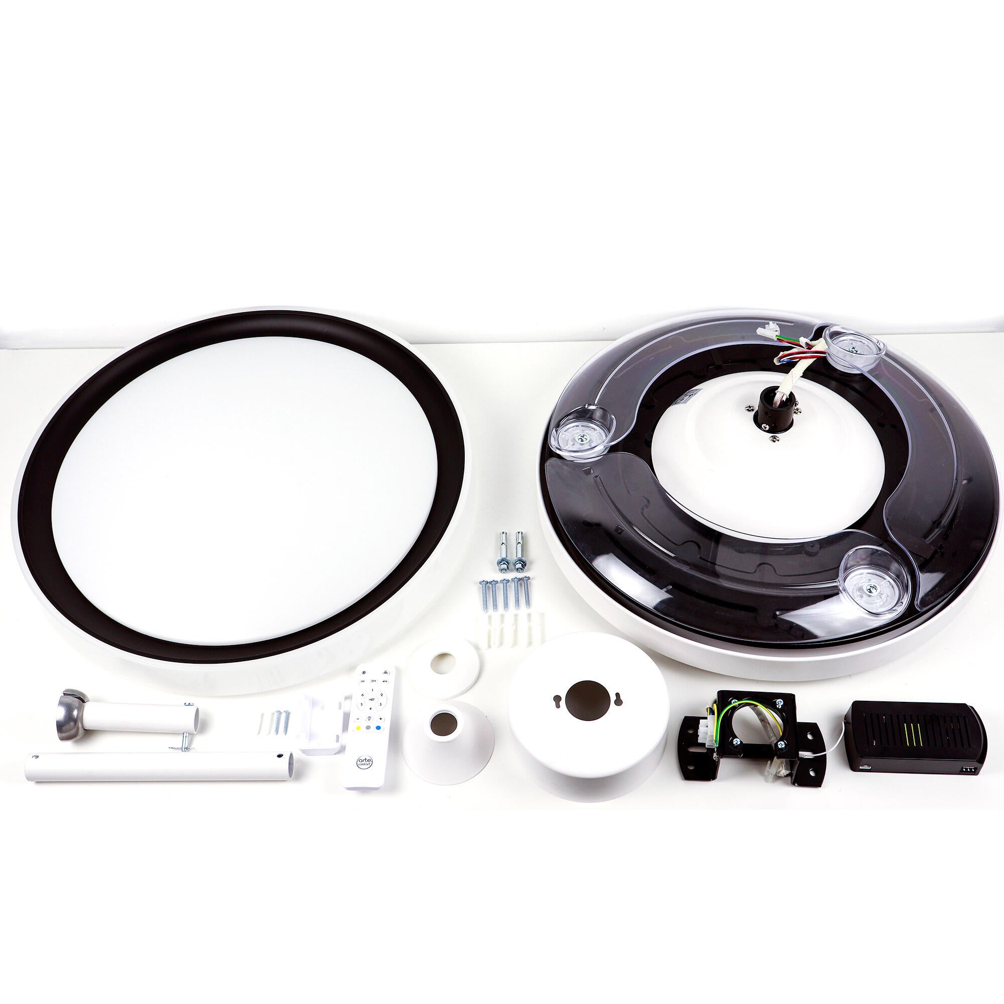 Ventilador de techo con luz silencioso DC Arte Confort Betel M blanco/negro 107 cm - 3