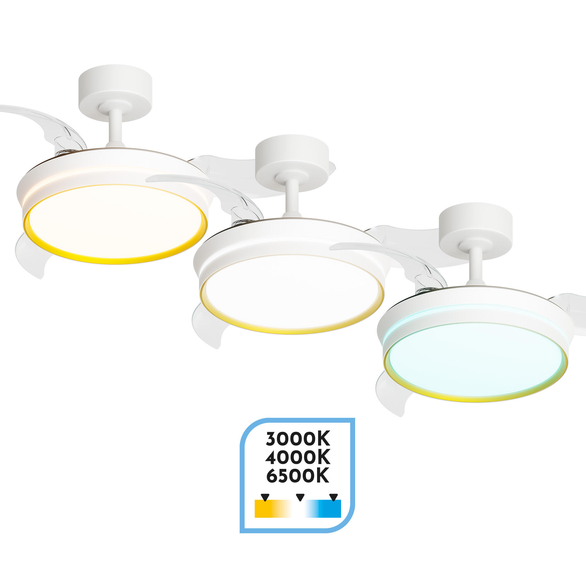 Ventilador de techo con luz silencioso DC Arte Confort Selas S blanco 91 cm - 6