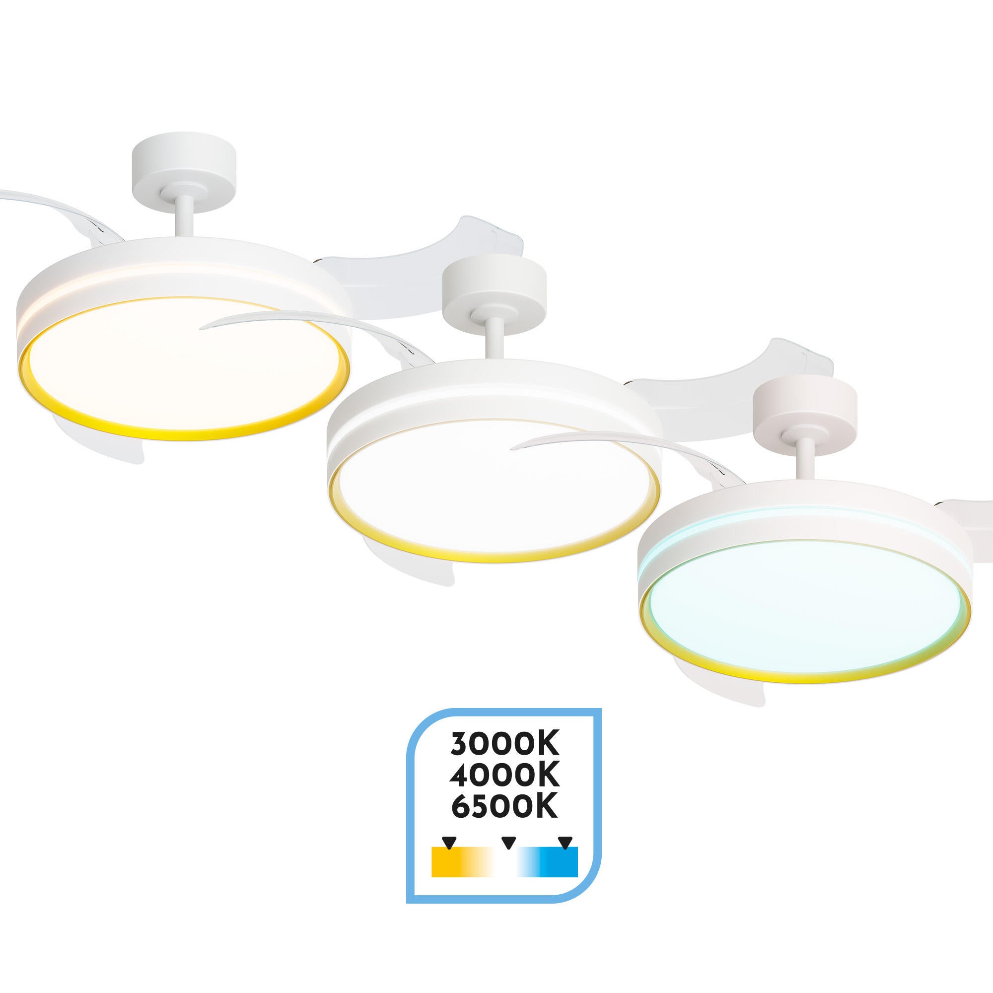 Ventilador de techo con luz silencioso DC 30W con mando ø107 cm Selas ARTE CONFORT blanco luz CCT 3 aspas| 6 velocidades| modo verano/invierno| brisa| temporizador| recomendado de 13 a 20m² - 6