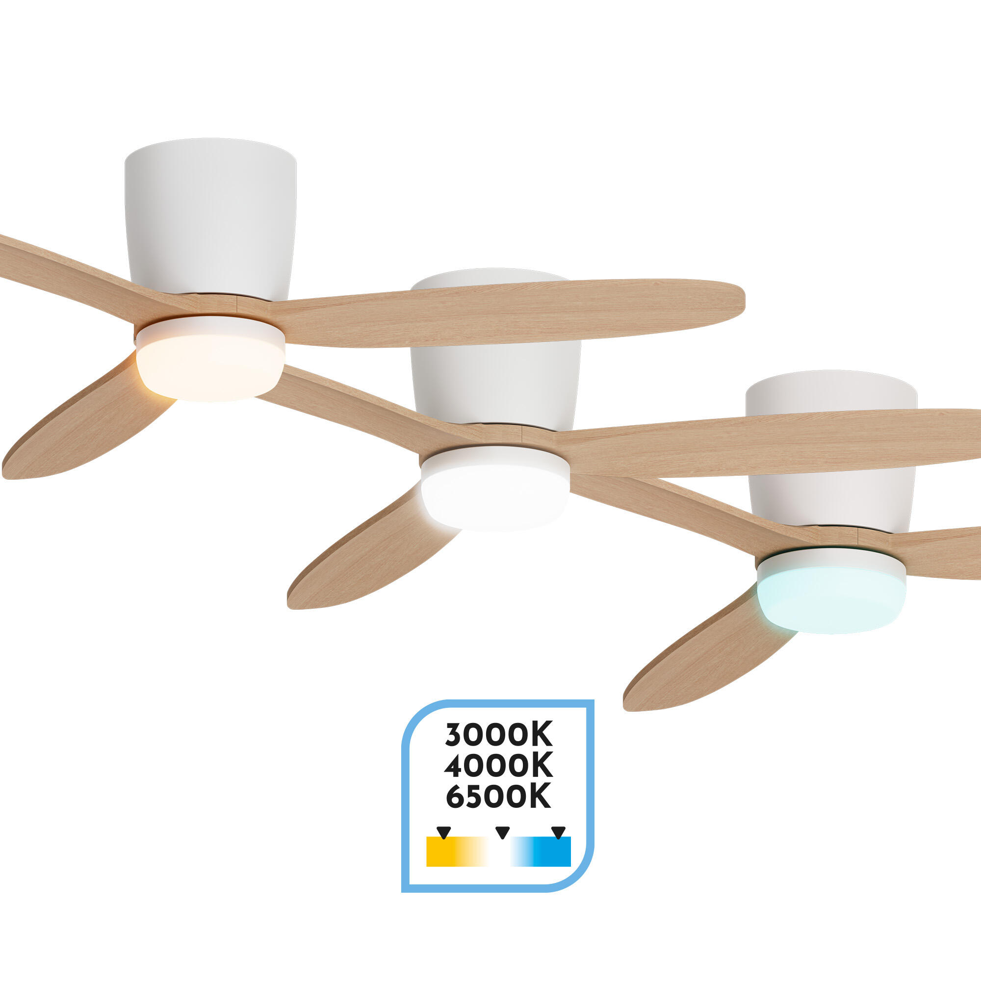 Ventilador de techo con luz silencioso DC Arte Confort Phoebe M Blanco Fsc blanco 122 cm - 6