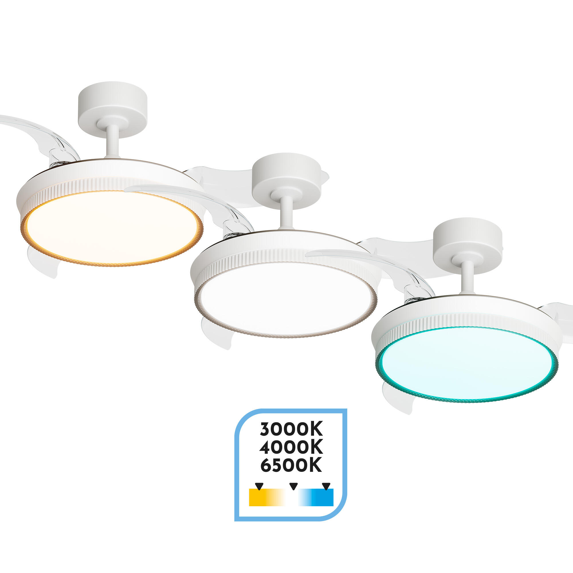 Ventilador de techo con luz silencioso DC Arte Confort Melos S blanco 91 cm - 6