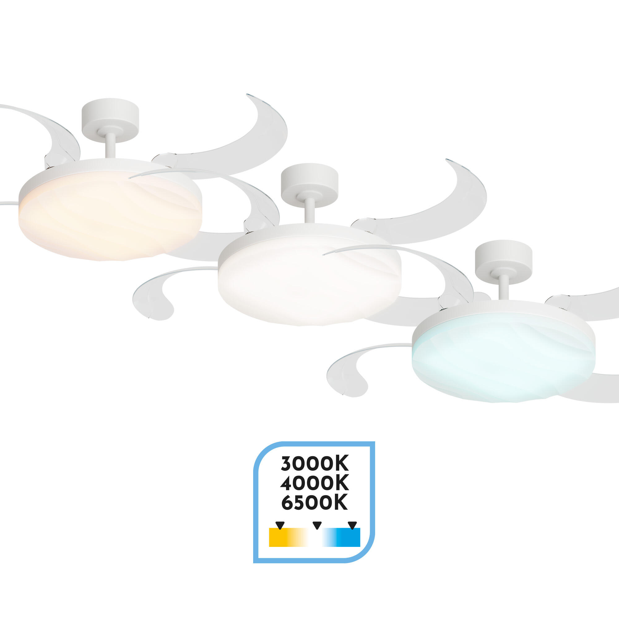 Ventilador de techo con luz silencioso DC 30W con mando ø122 cm Hyla L ARTE CONFORT blanco luz CCT 4 aspas| 6 velocidades| modo verano/invierno| temporizador| brisa| recomendado de 13 a 20m² - 7