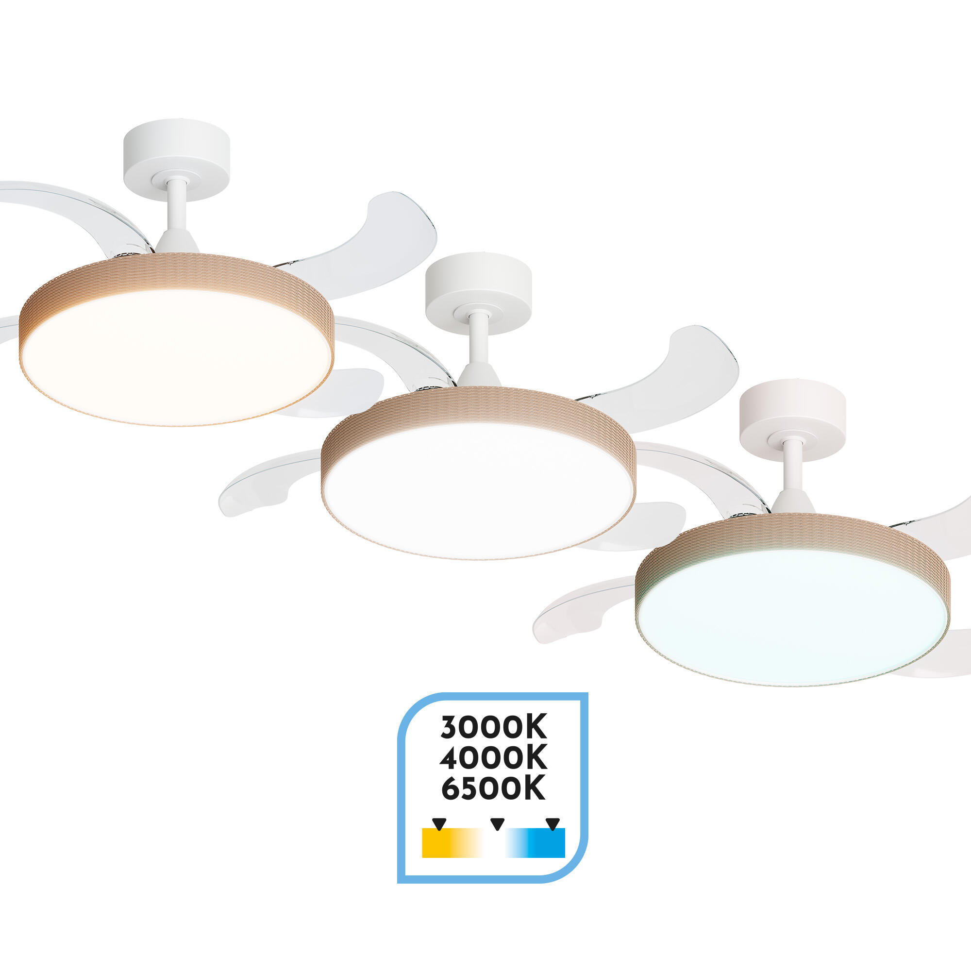 Ventilador de techo con luz silencioso DC 20W con mando ø91 cm Hera ARTE CONFORT blanco luz CCT 4 aspas| 6 velocidades| modo verano/invierno| brisa| temporizador| recomendado para <13m² - 6