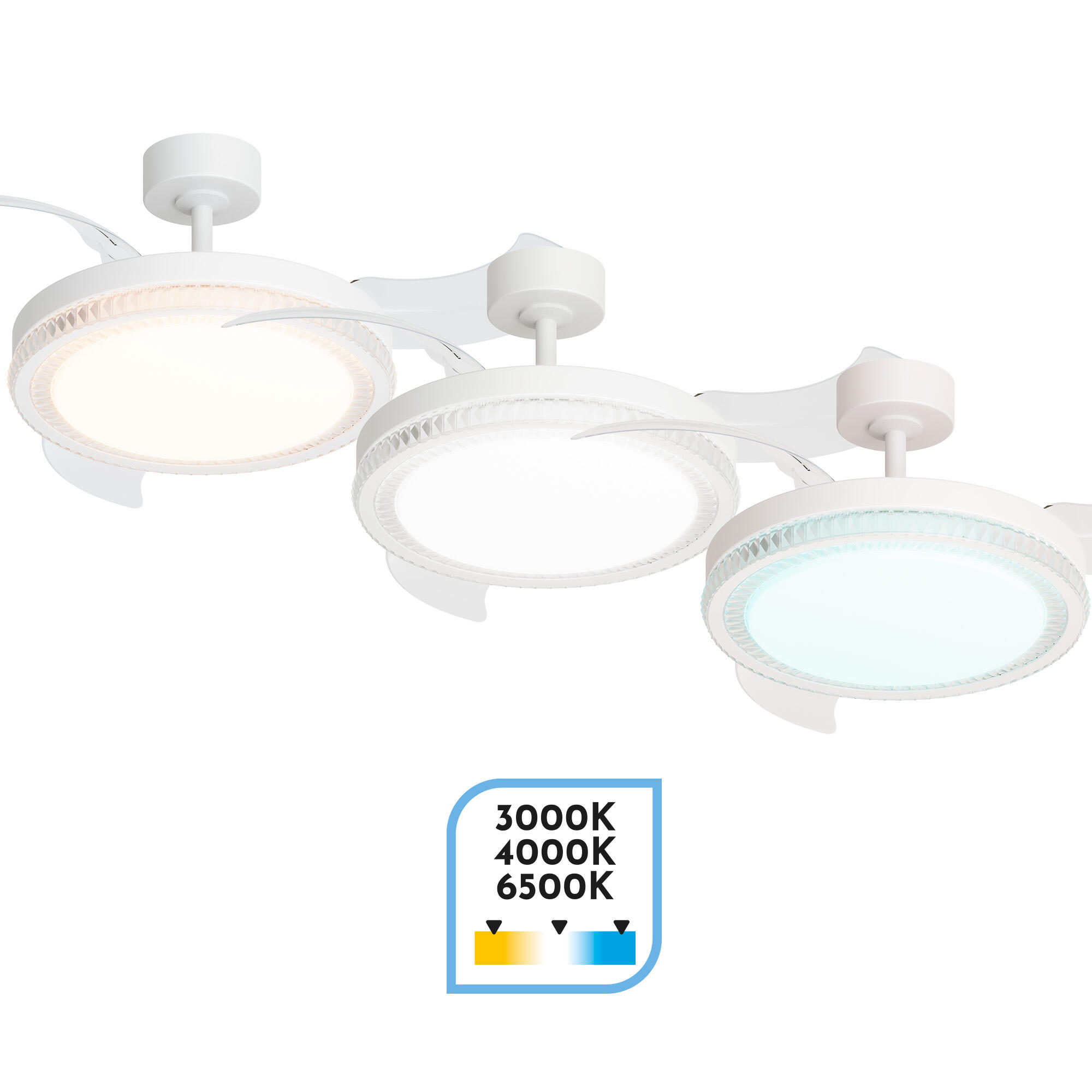 Ventilador de techo con luz silencioso DC Arte Confort Euria M blanco 107 cm - 6