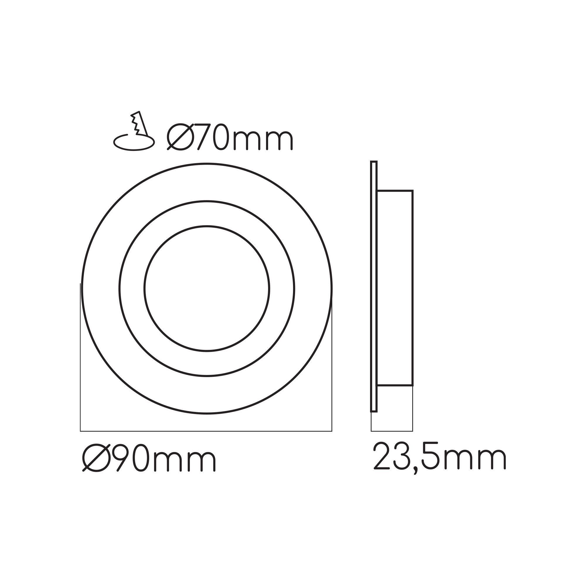 Downlight LED empotrable ALVERLAMP blanco redondo ø9 cm 650 luz CCT 3000K-6500KK IP20 - Foco LED empotrado para techos - 4