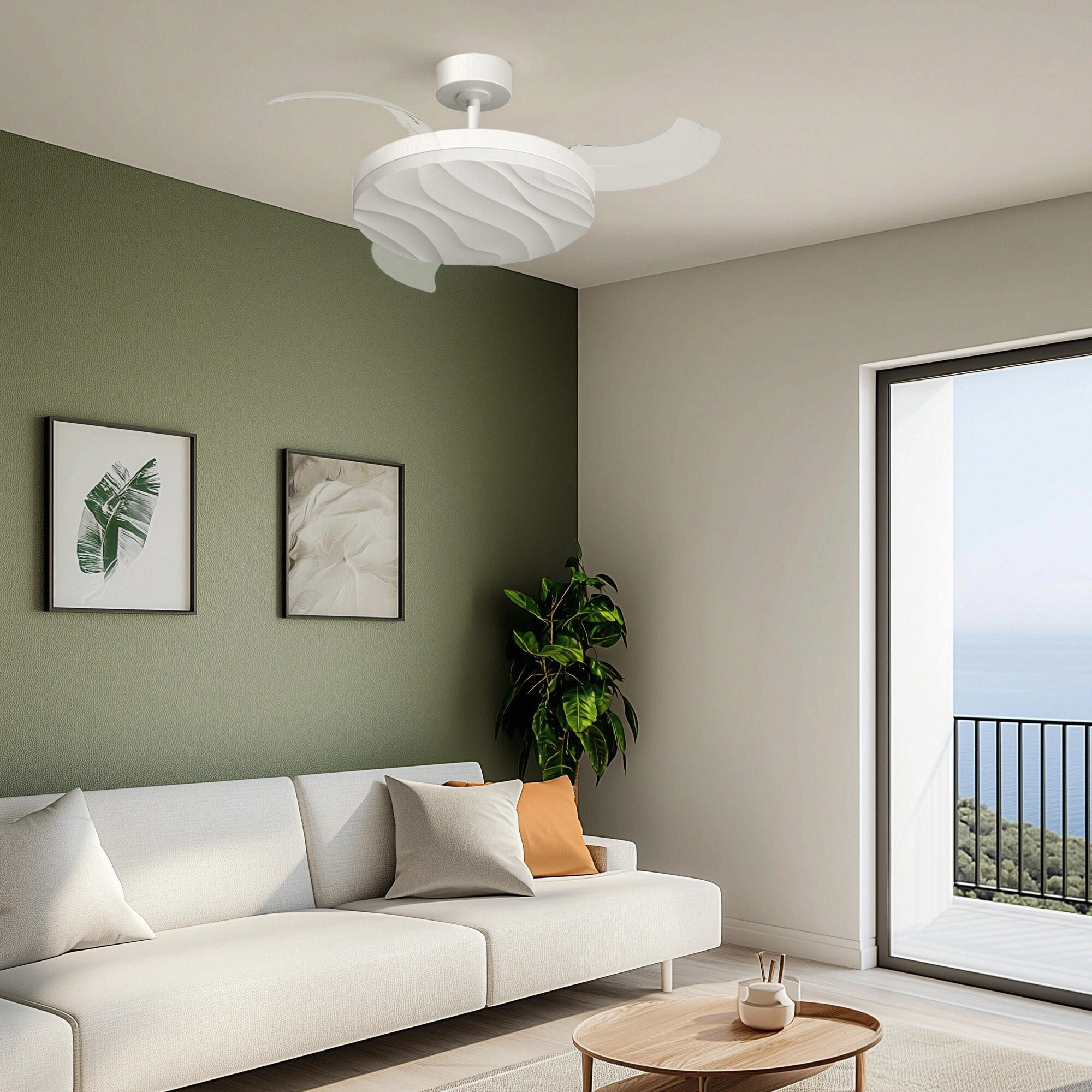 Ventilador de techo con luz silencioso DC 30W con mando ø122 cm Hyla L ARTE CONFORT blanco luz CCT 4 aspas| 6 velocidades| modo verano/invierno| temporizador| brisa| recomendado de 13 a 20m² - 4