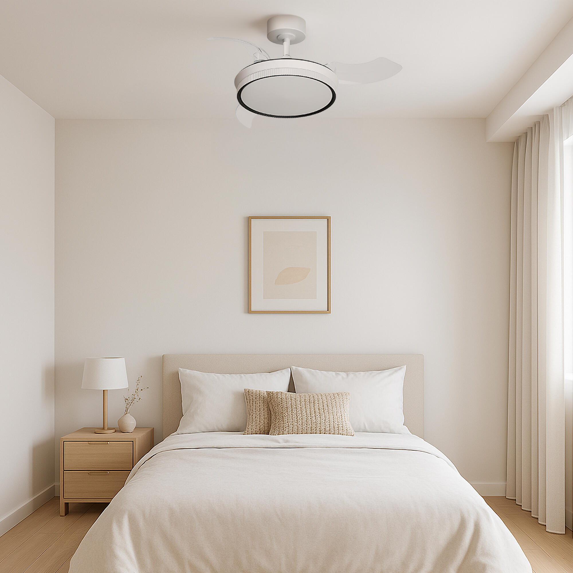 Ventilador de techo con luz silencioso DC Arte Confort Melos S blanco 91 cm - 4