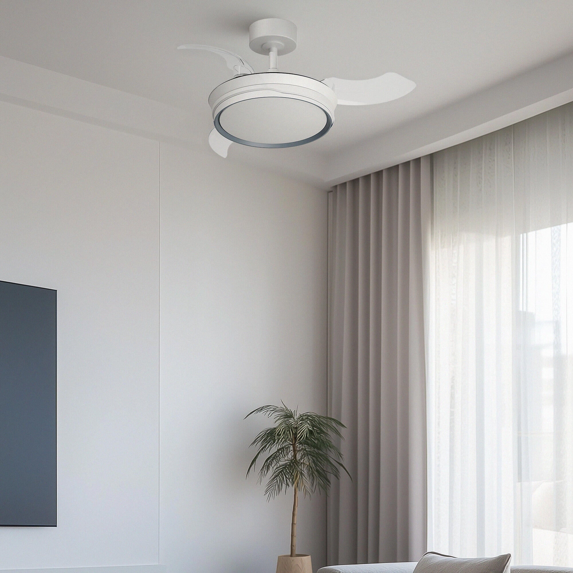 Ventilador de techo con luz silencioso DC 22W con mando ø91 cm Alio S ARTE CONFORT blanco luz CCT 3 aspas| 6 velocidades| modo verano/invierno| brisa| temporizador| recomendado para <13m² - 5